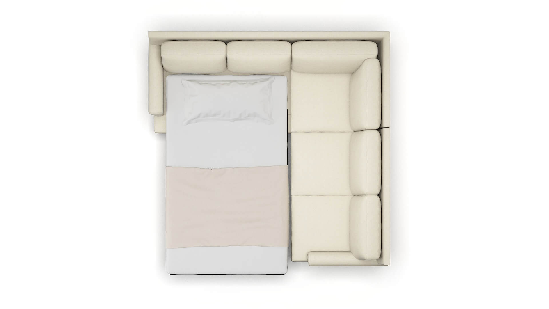 Stockholm Lana Sand Sectional Sleeper Espresso legs 3