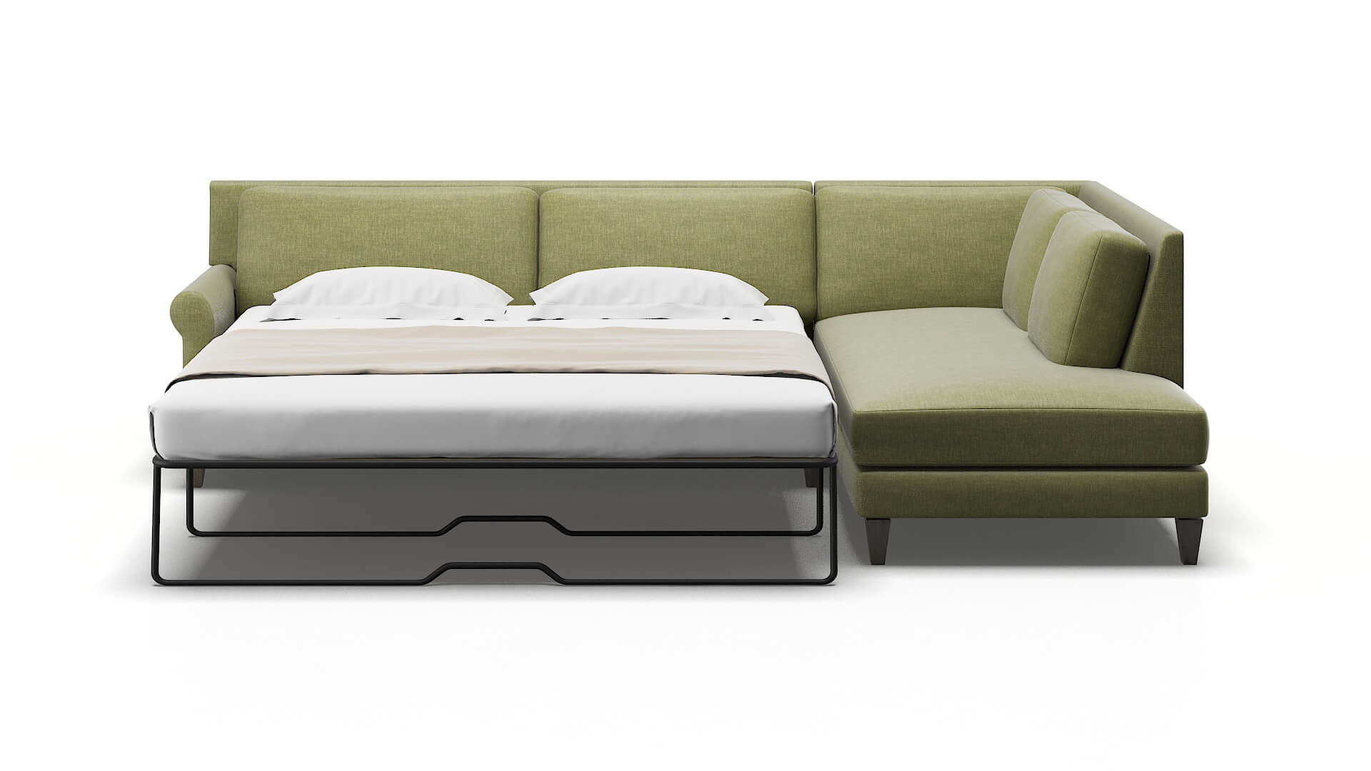 Stockholm Leslie Lawn Panel Sleeper Espresso legs 1