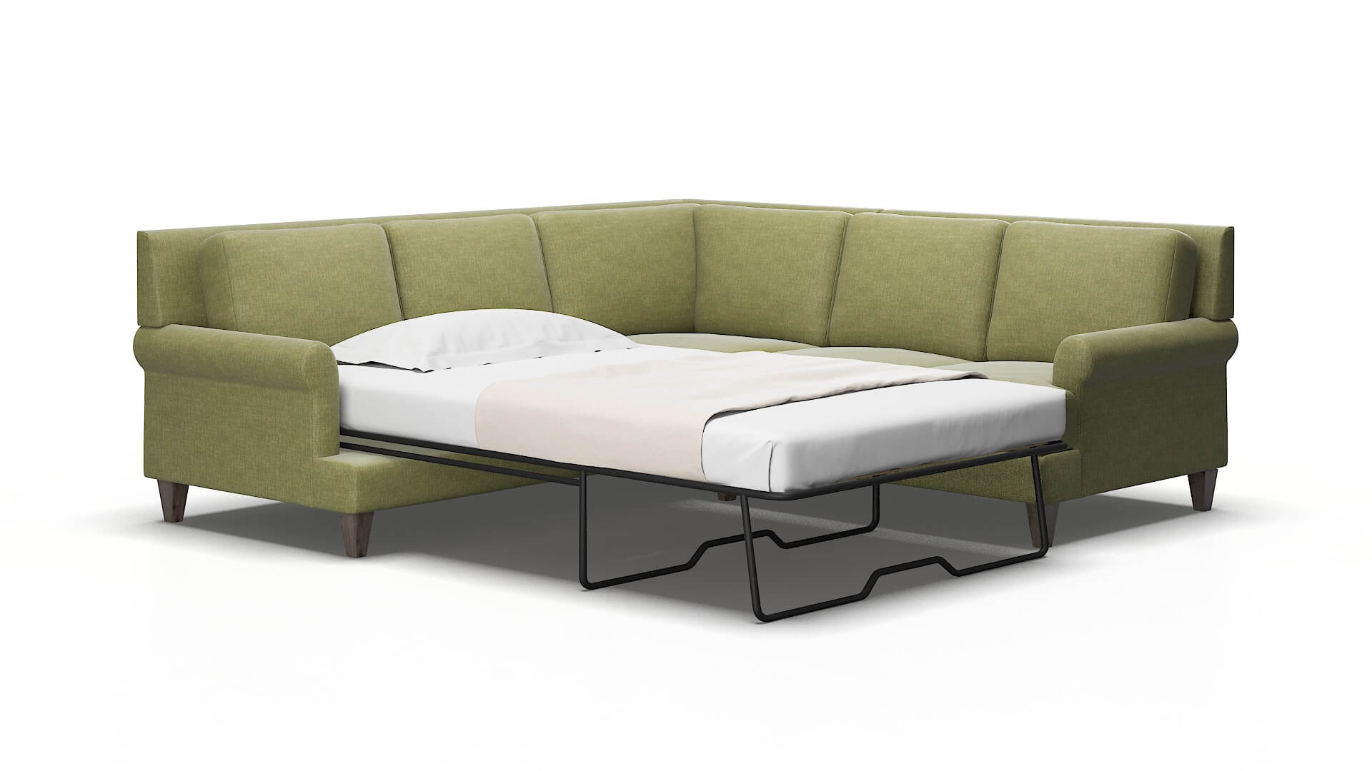 Stockholm Leslie lawn Sectional sleeper Espresso Legs  2