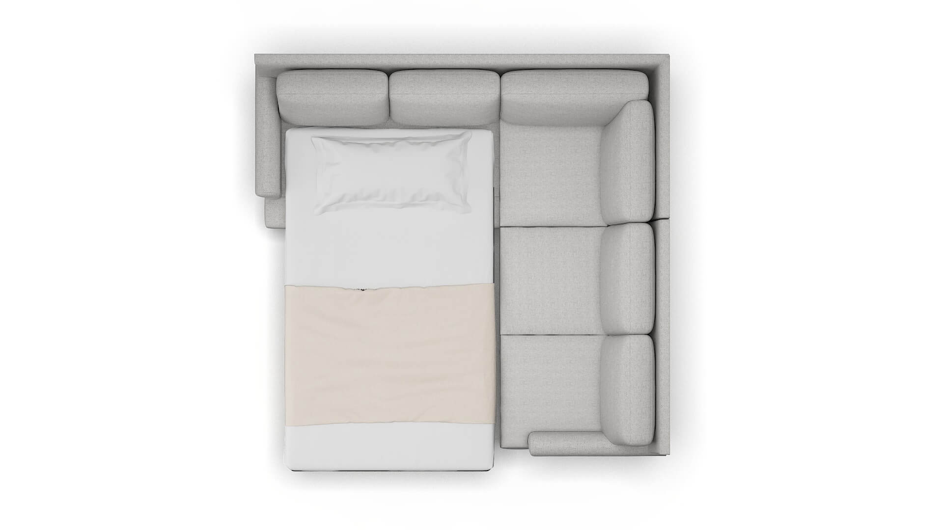 Stockholm Malibu Dove Sectional Sleeper Espresso legs 3