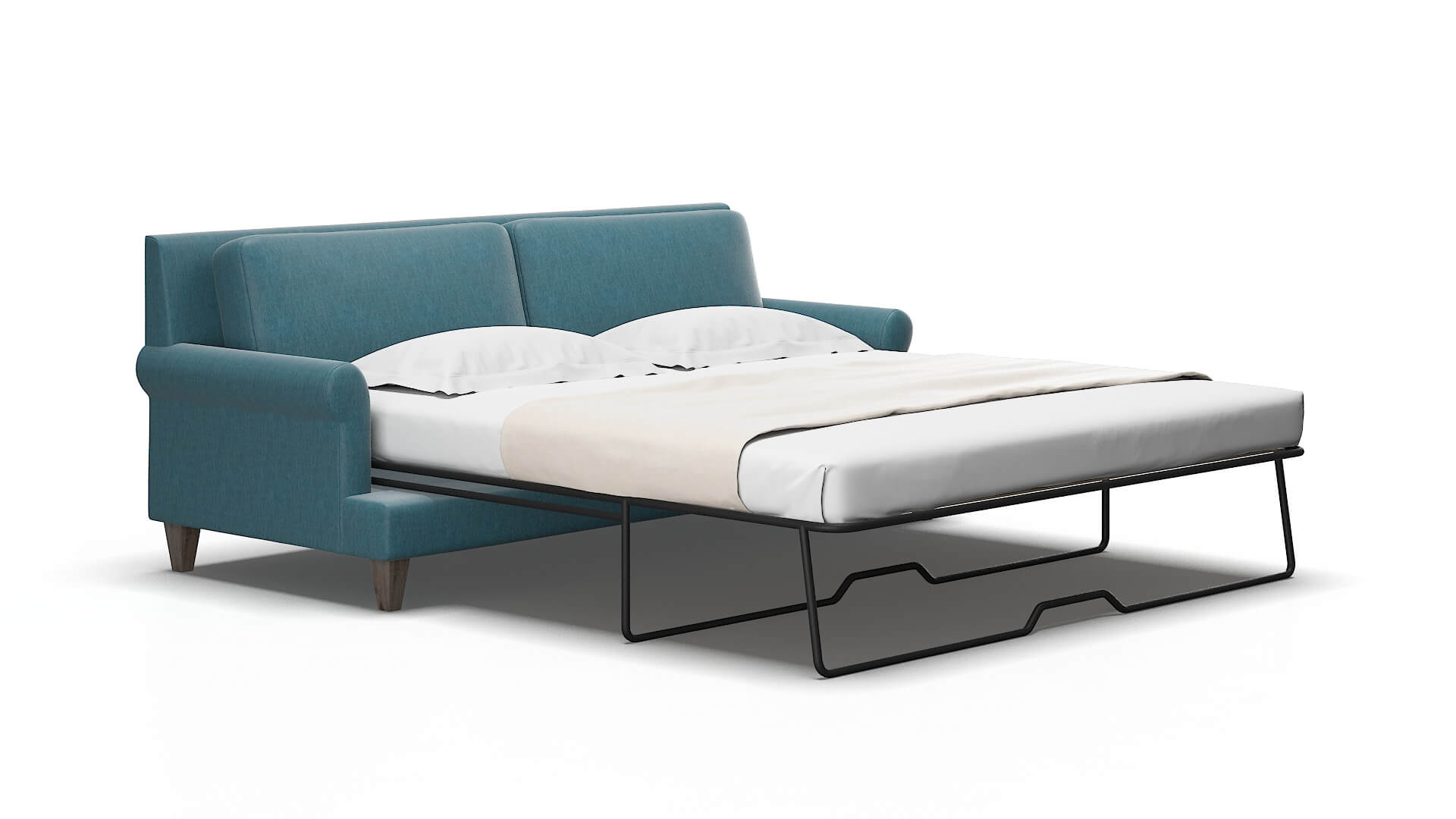 Stockholm Merit peacock Sofa sleeper Espresso Legs  2