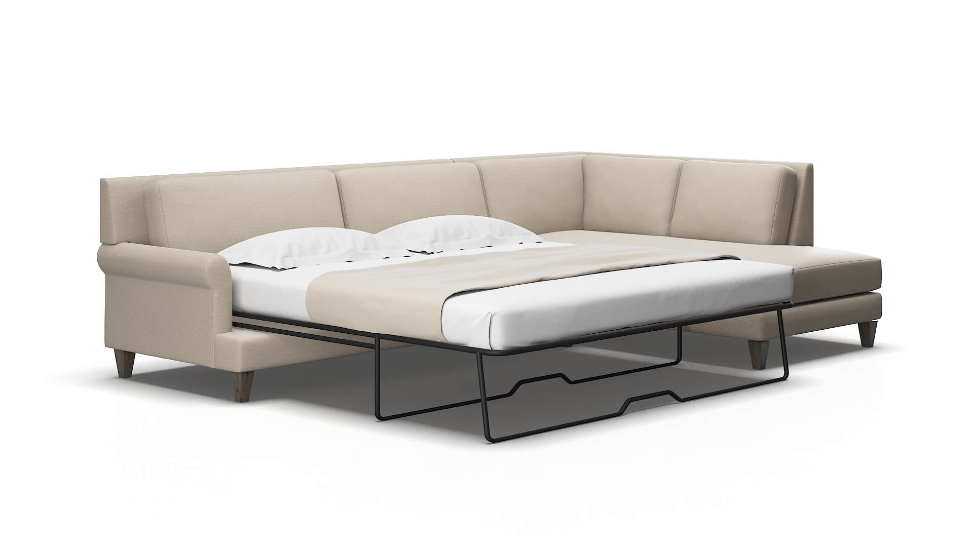 Stockholm Naples Almond Panel Sleeper Espresso legs 2