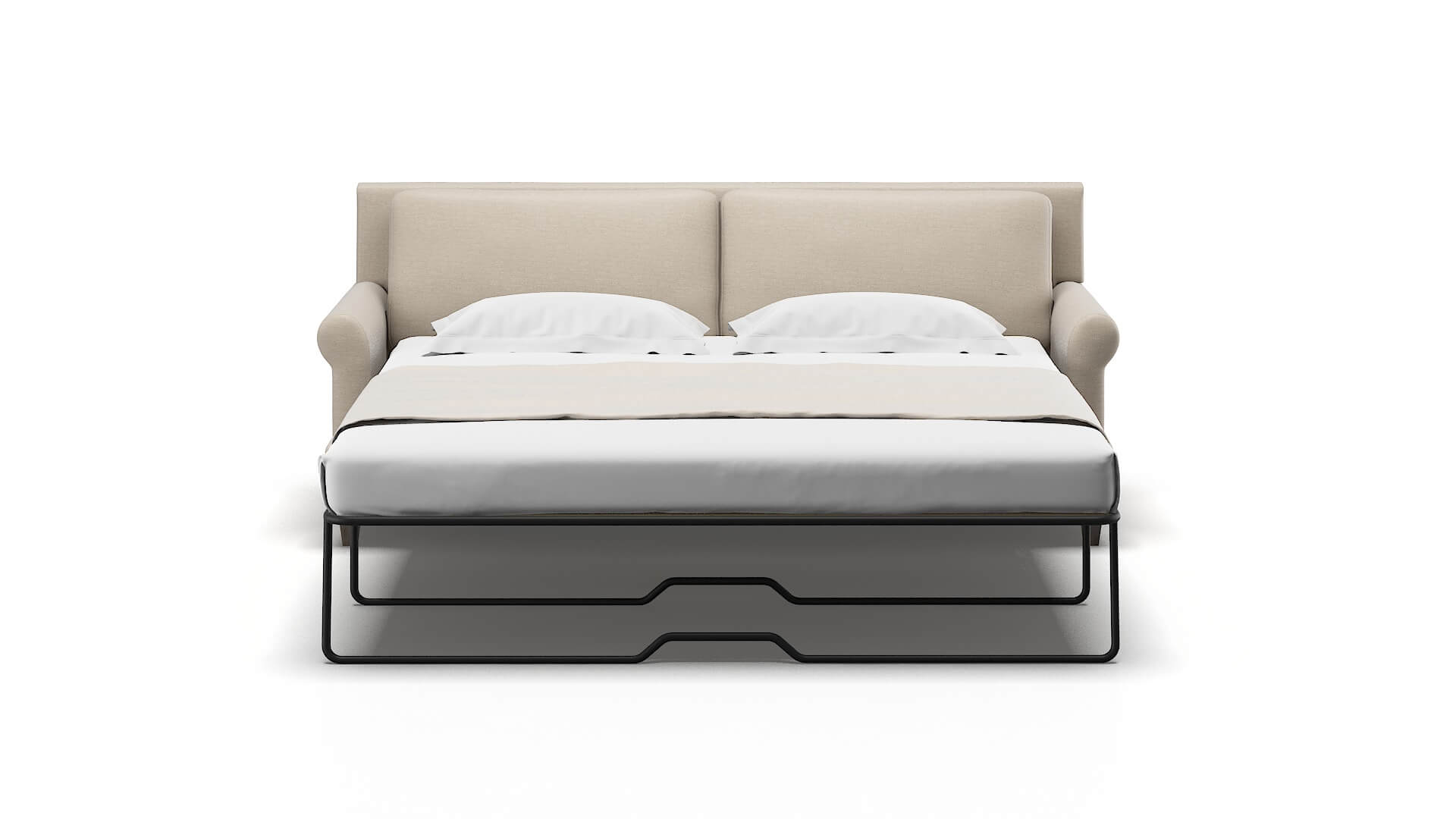 Stockholm Naples Almond Sofa Sleeper Espresso legs 1