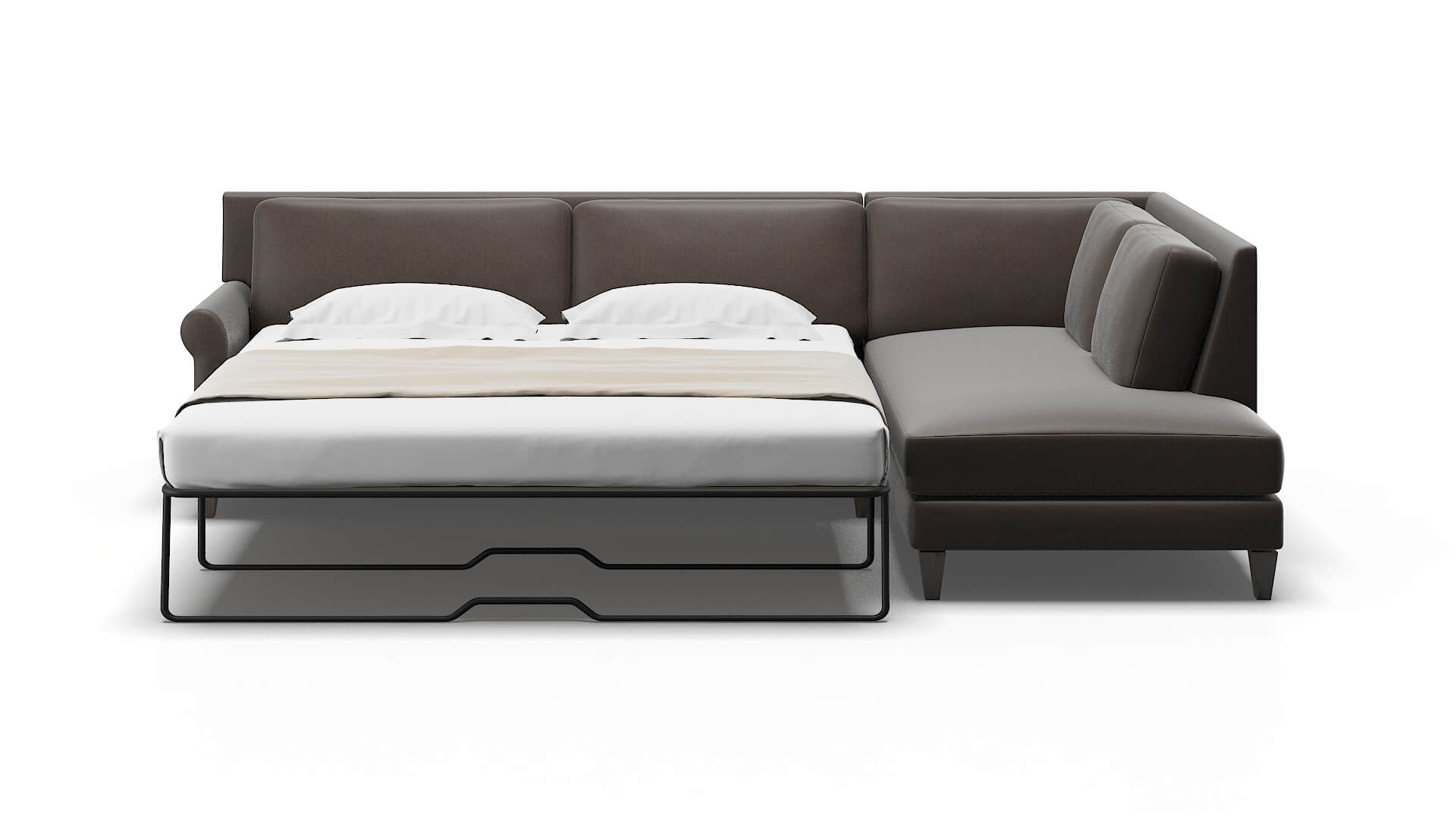 Stockholm Naples Graphite Panel Sleeper Espresso legs 1