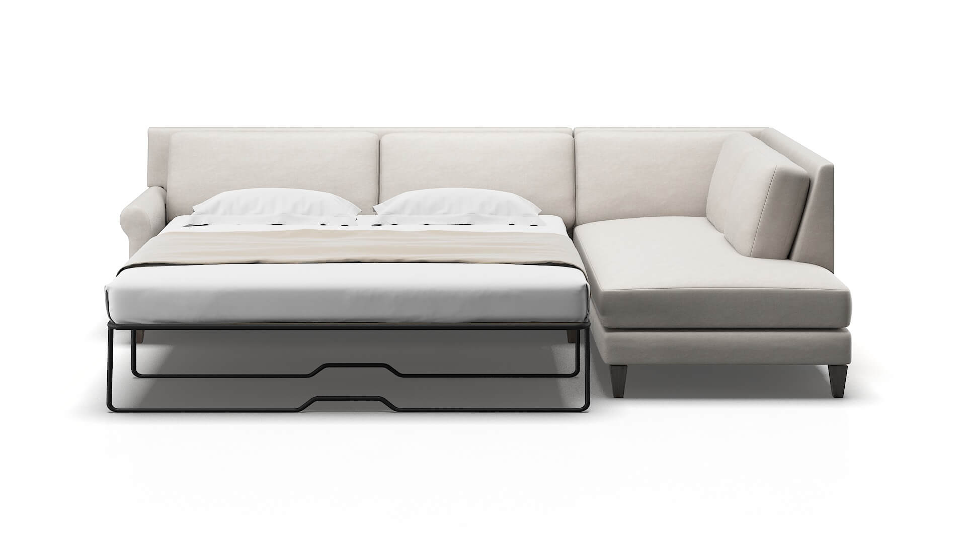 Stockholm Noble Grey Panel Sleeper Espresso legs 1