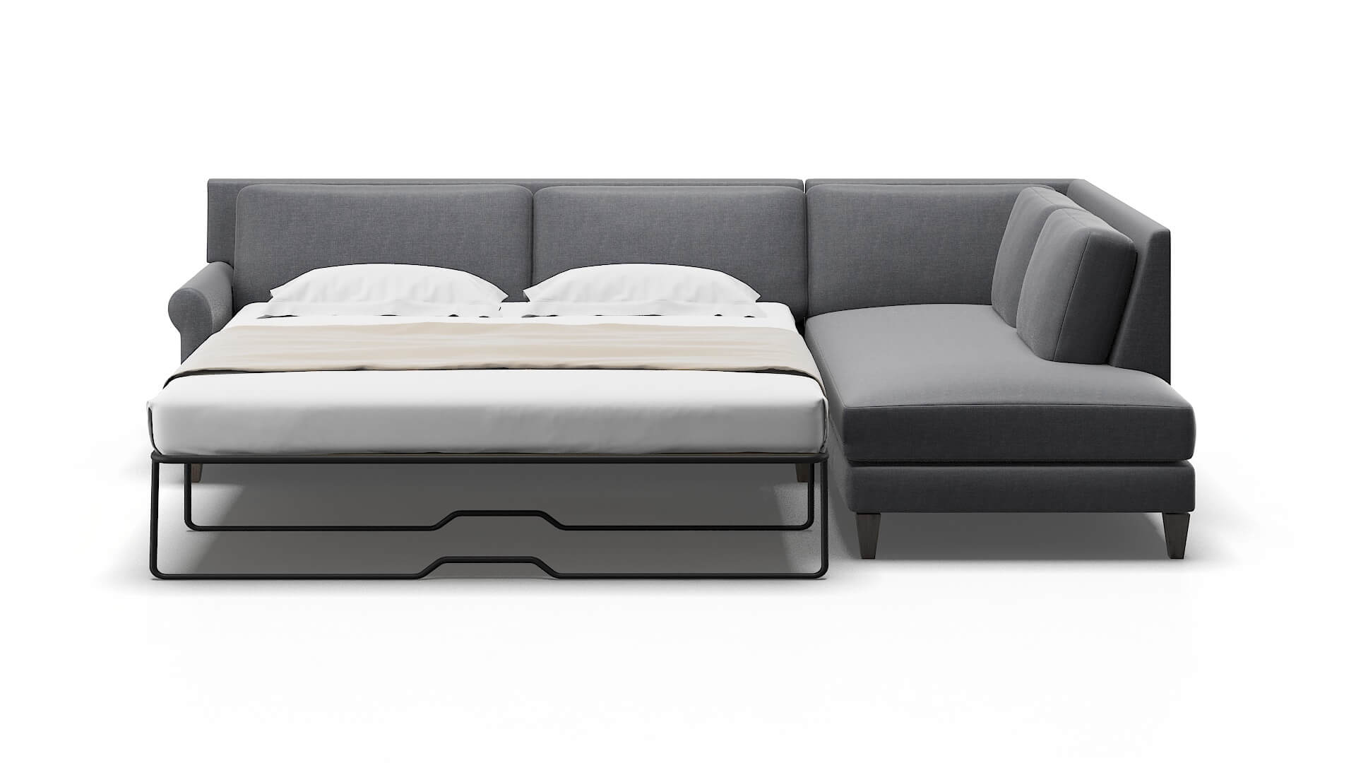 Stockholm Notion Graphite Panel Sleeper Espresso legs 1