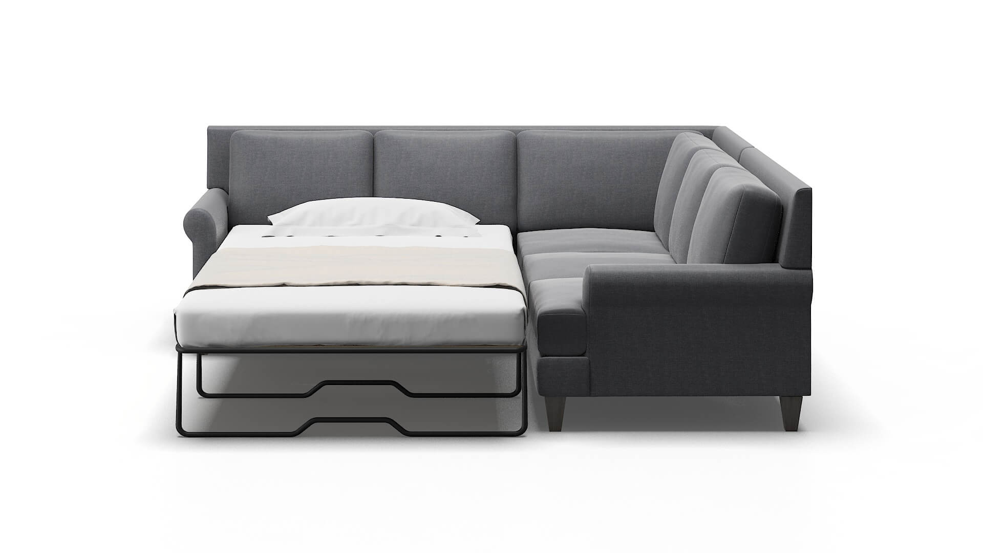 Stockholm Notion Graphite Sectional Sleeper Espresso legs 1