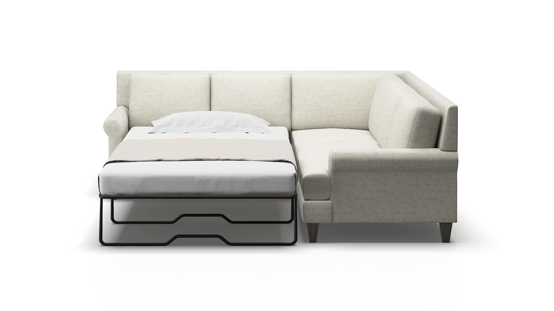 Stockholm Oceanside Birch Sectional Sleeper Espresso legs 1