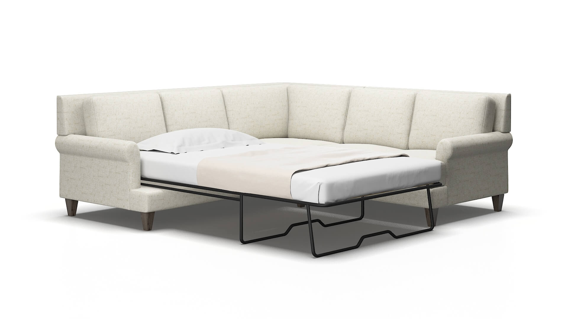 Stockholm Oceanside birch Sectional sleeper Espresso Legs  2