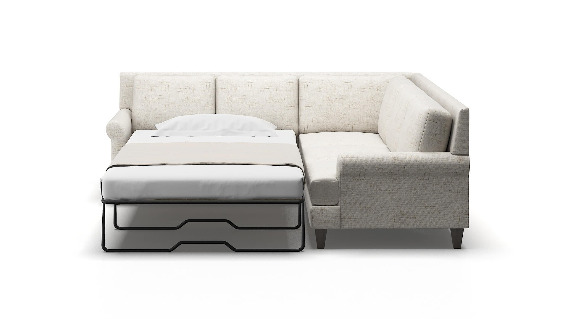 Stockholm Oceanside Natural Sectional Sleeper Espresso legs 1