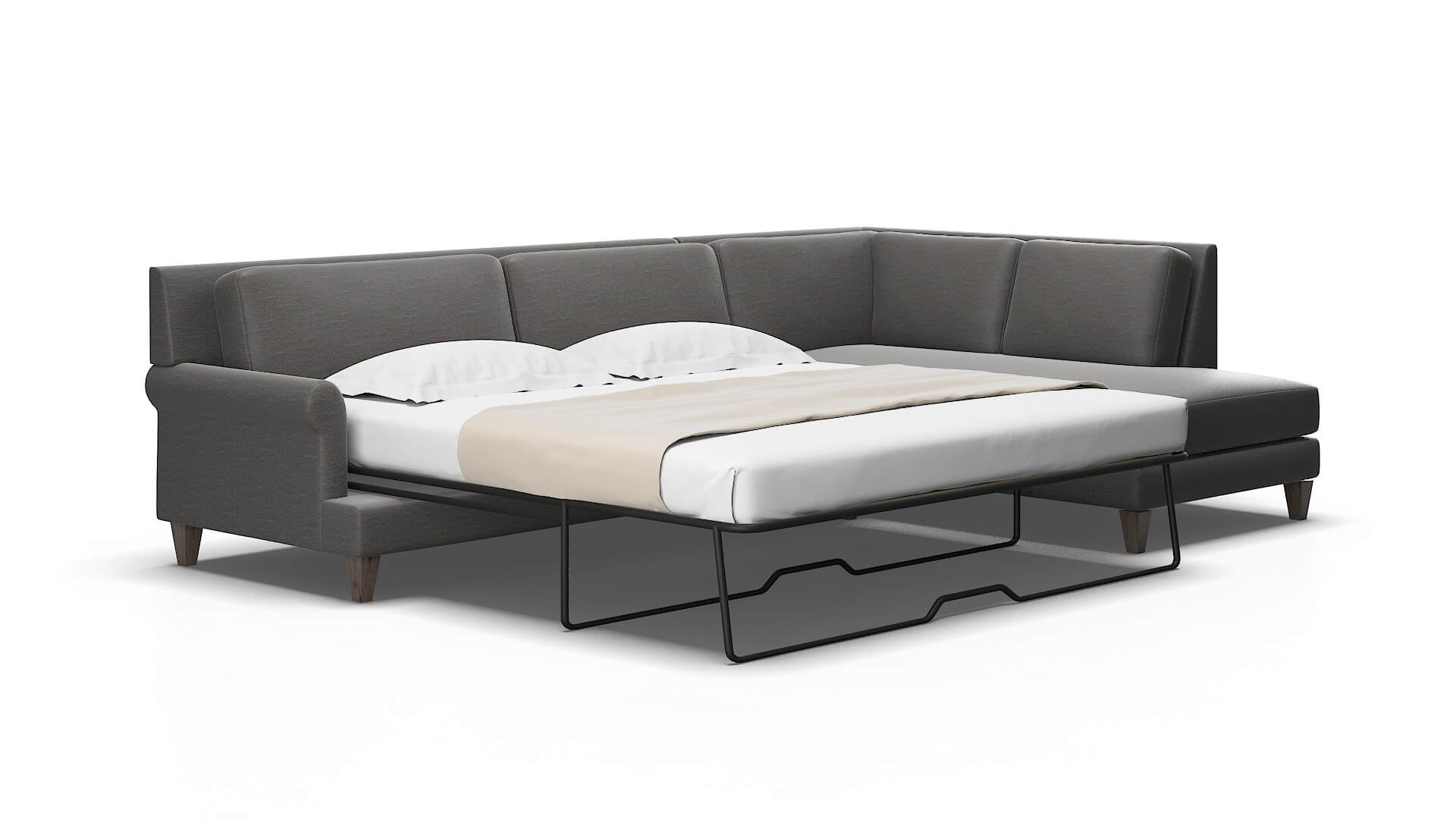 Stockholm Oscar grey Panel sleeper Espresso Legs  2