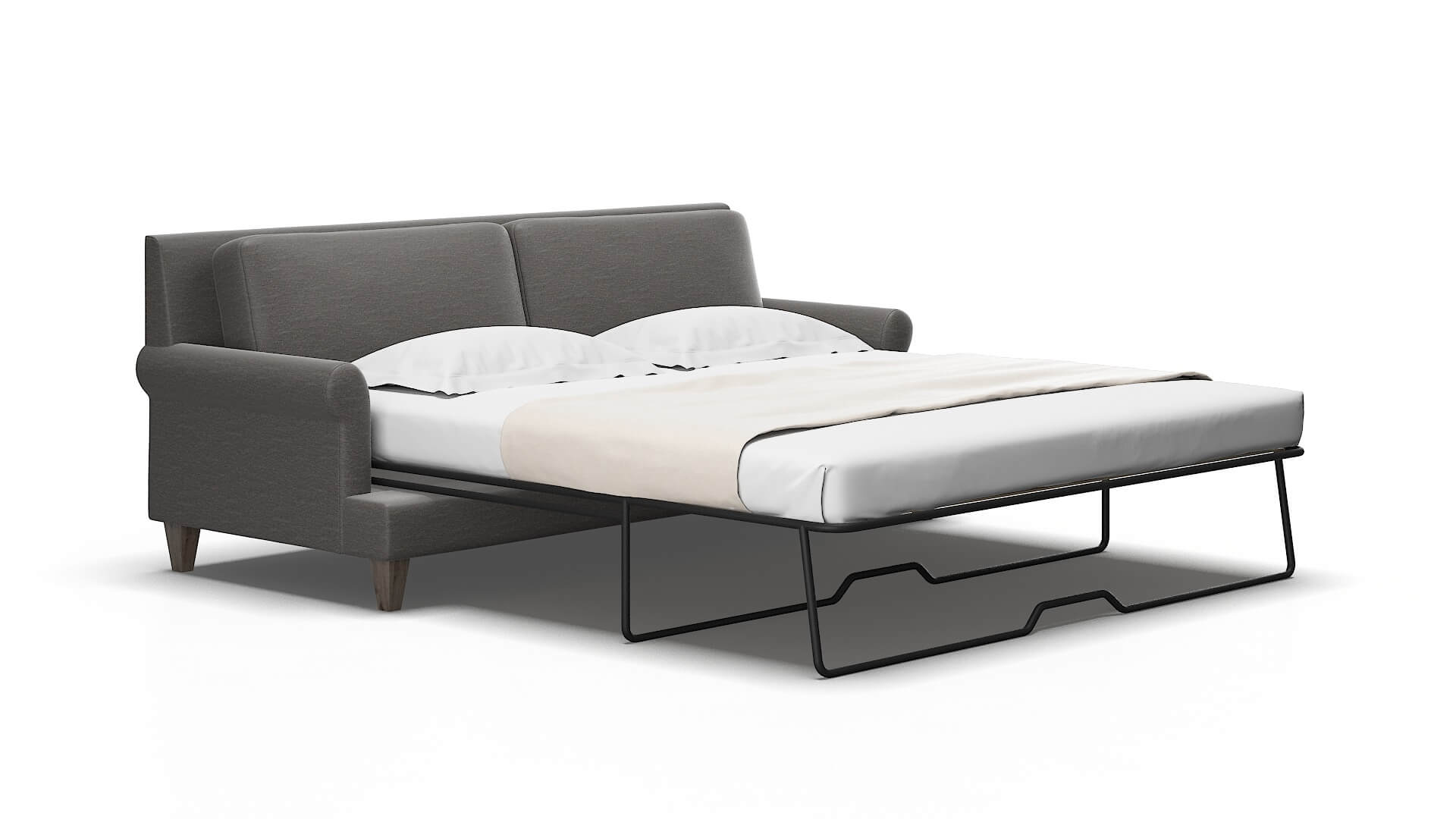 Stockholm Oscar Grey Sofa Sleeper Espresso legs 2