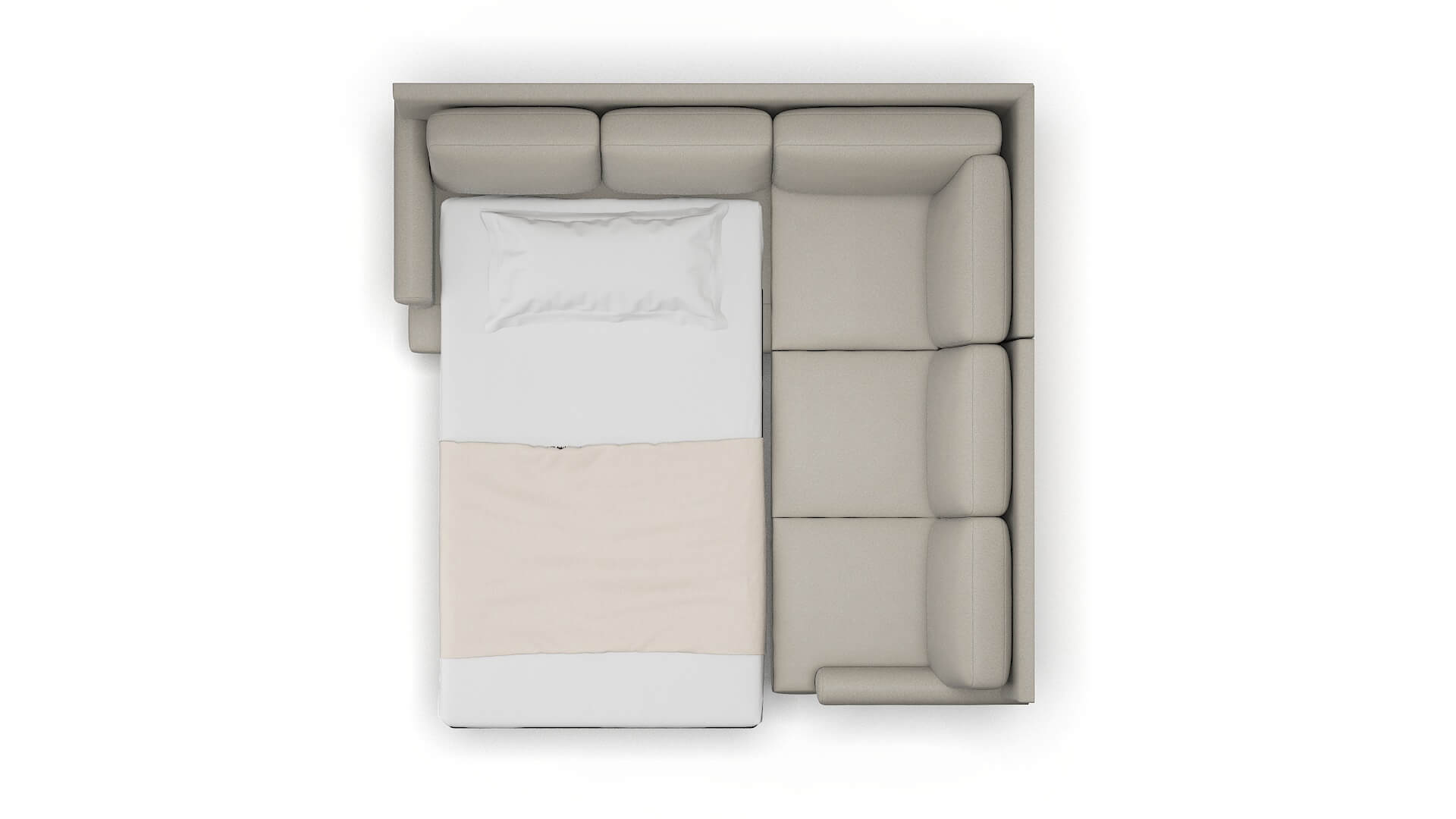 Stockholm Oscar Silver Sectional Sleeper Espresso legs 3