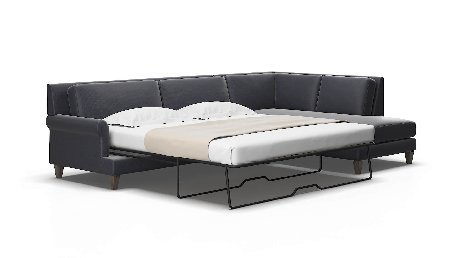Stockholm Parker midnight Panel sleeper Espresso Legs  2