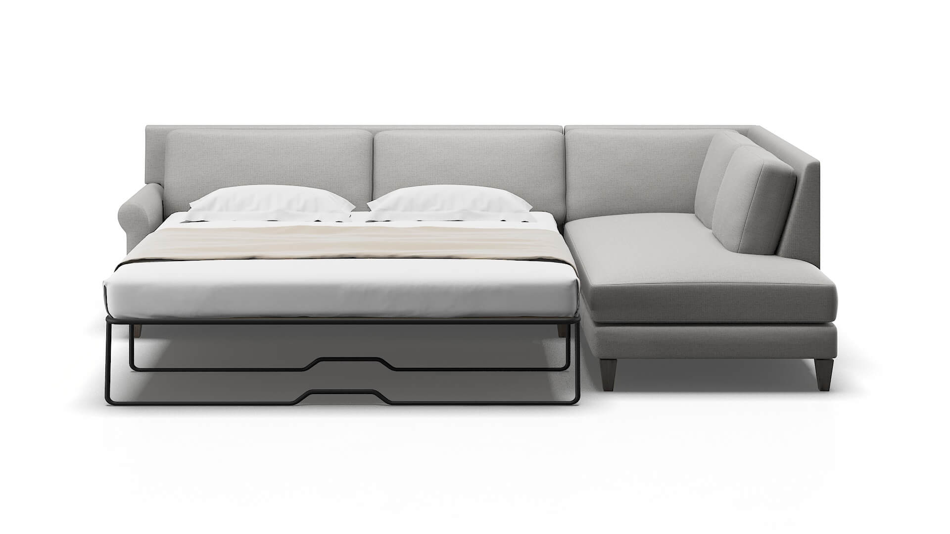 Stockholm Parker Silver Panel Sleeper Espresso legs 1