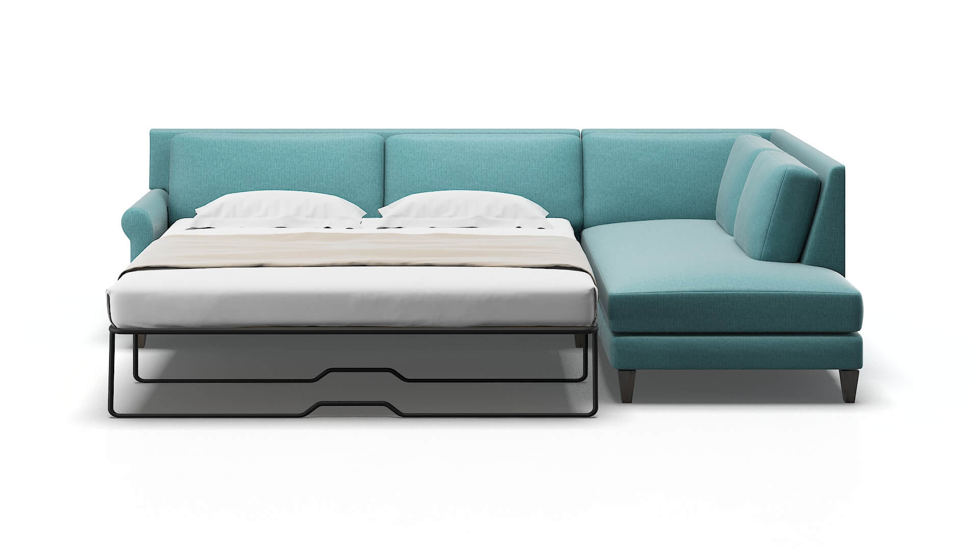 Stockholm Parker Turquoise Panel Sleeper Espresso legs 1