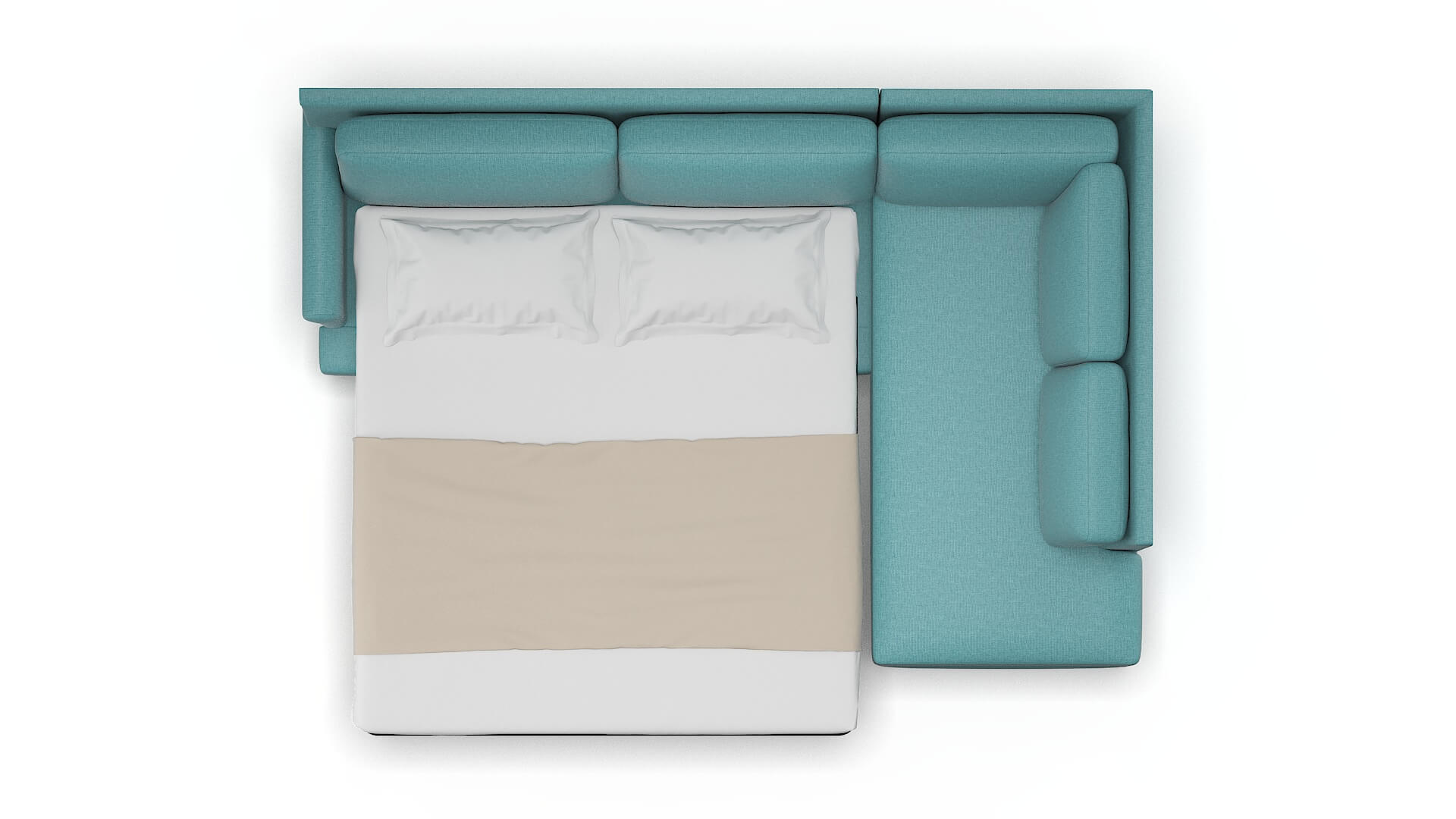 Stockholm Parker Turquoise Panel Sleeper Espresso legs 3