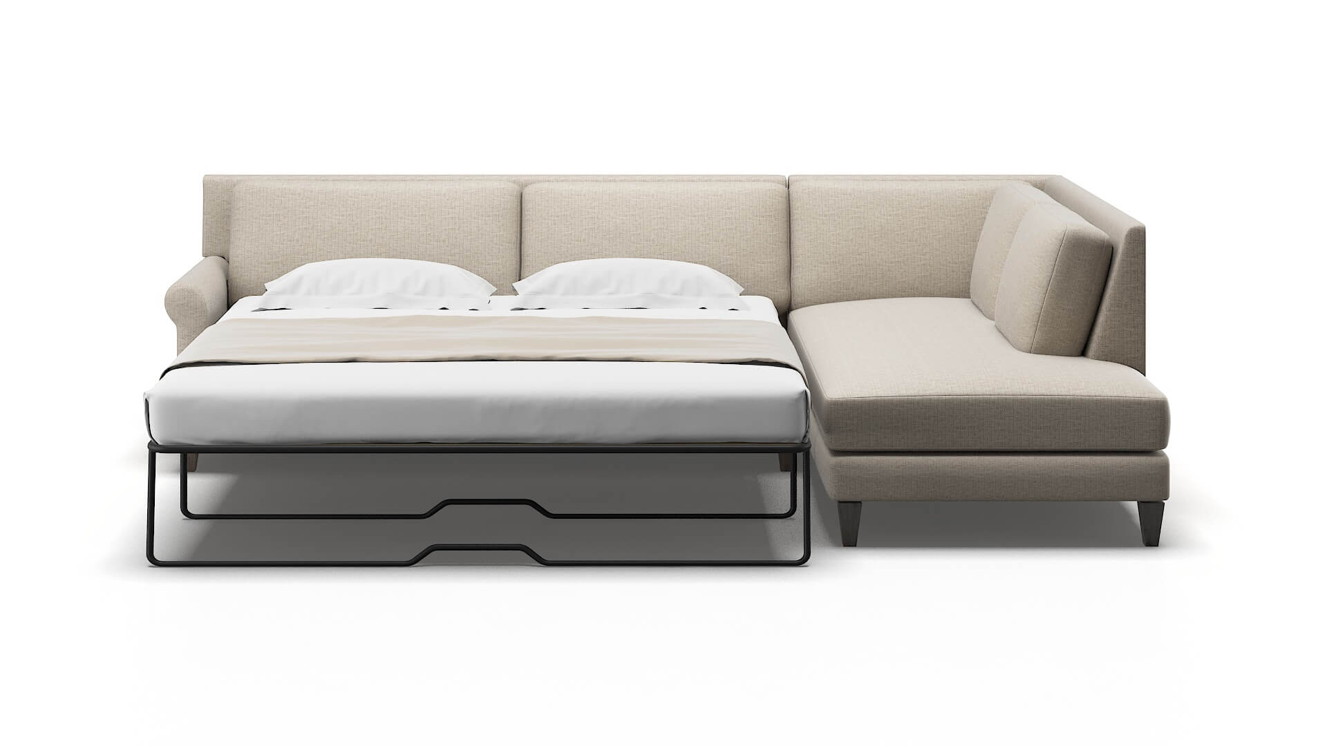 Stockholm Parker Wheat Panel Sleeper Espresso legs 1