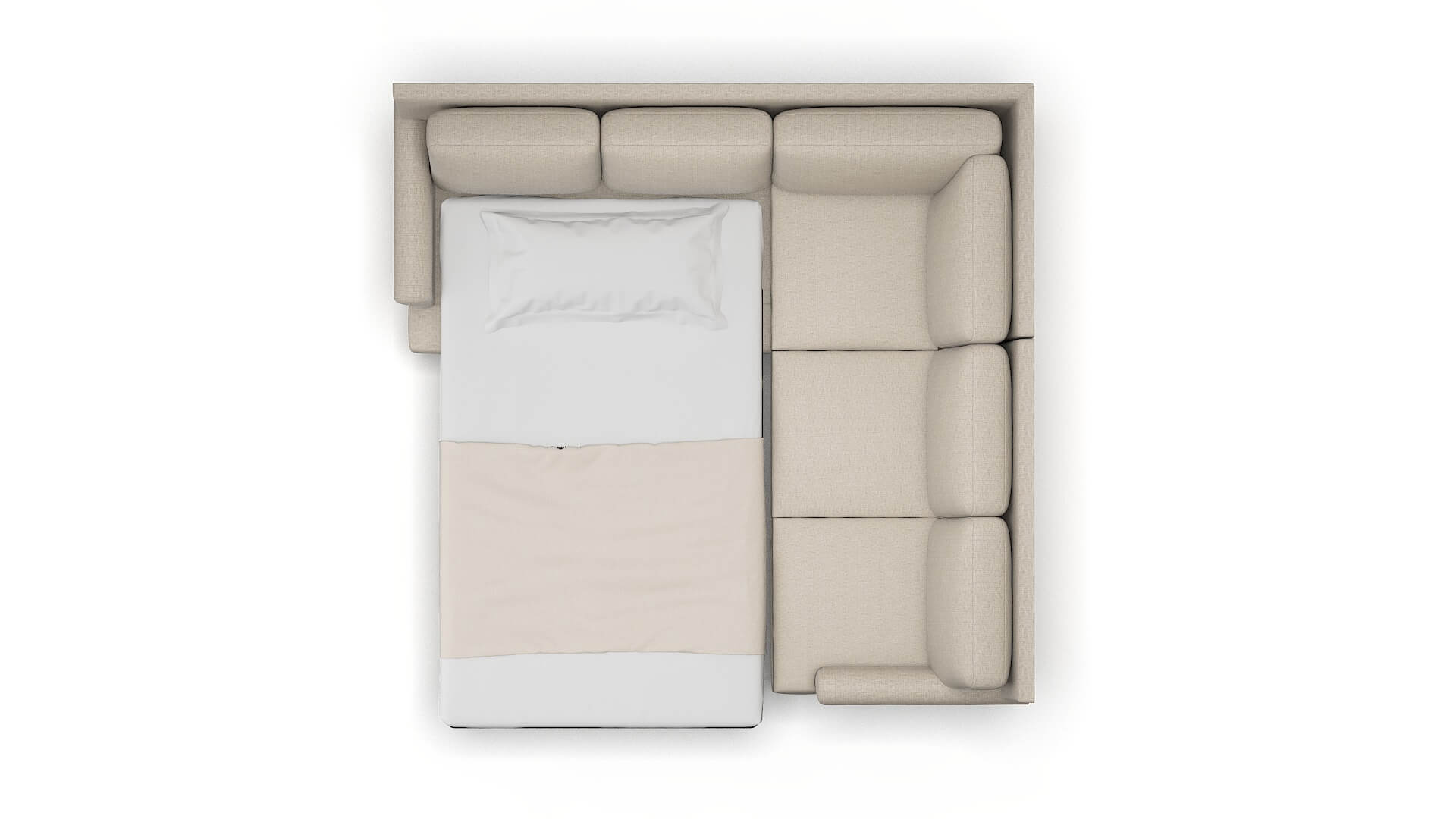 Stockholm Parker Wheat Sectional Sleeper Espresso legs 3