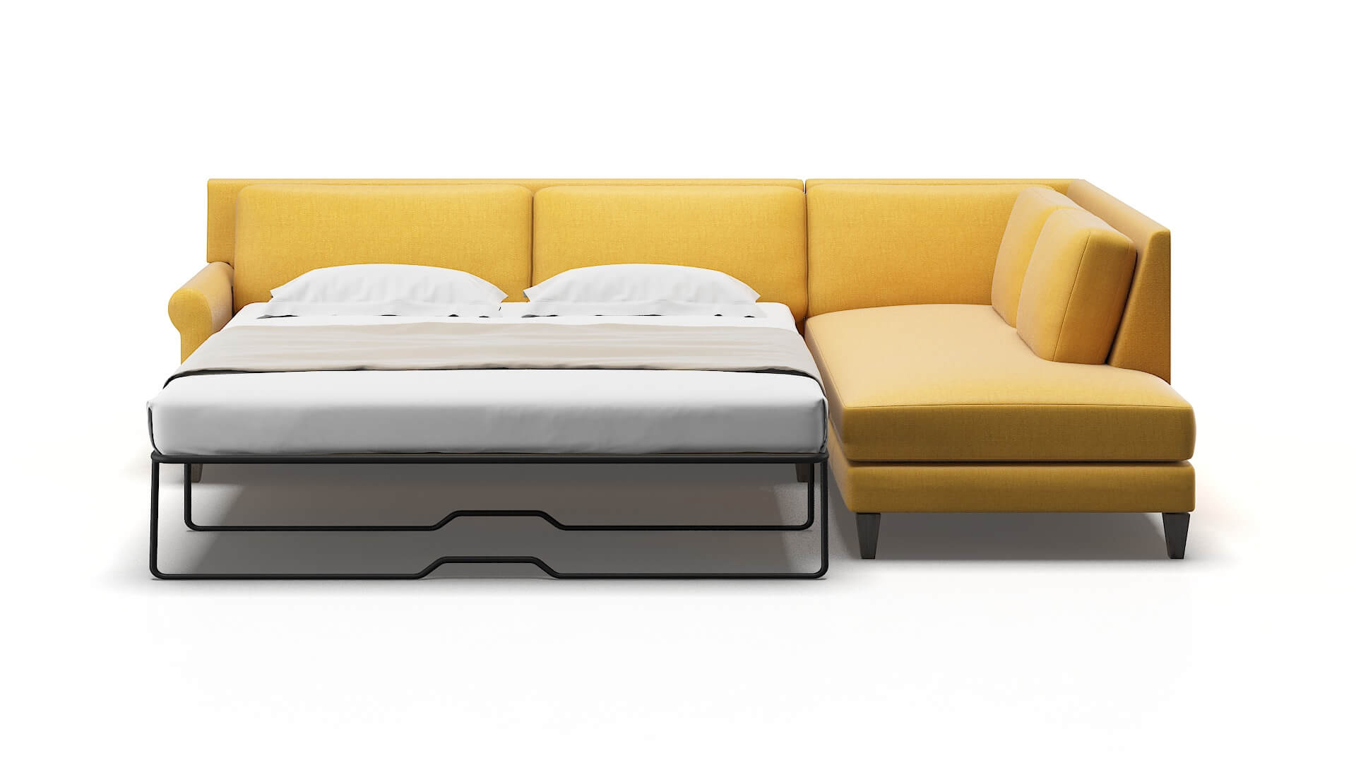 Stockholm Portland Dijon Panel Sleeper Espresso legs 1