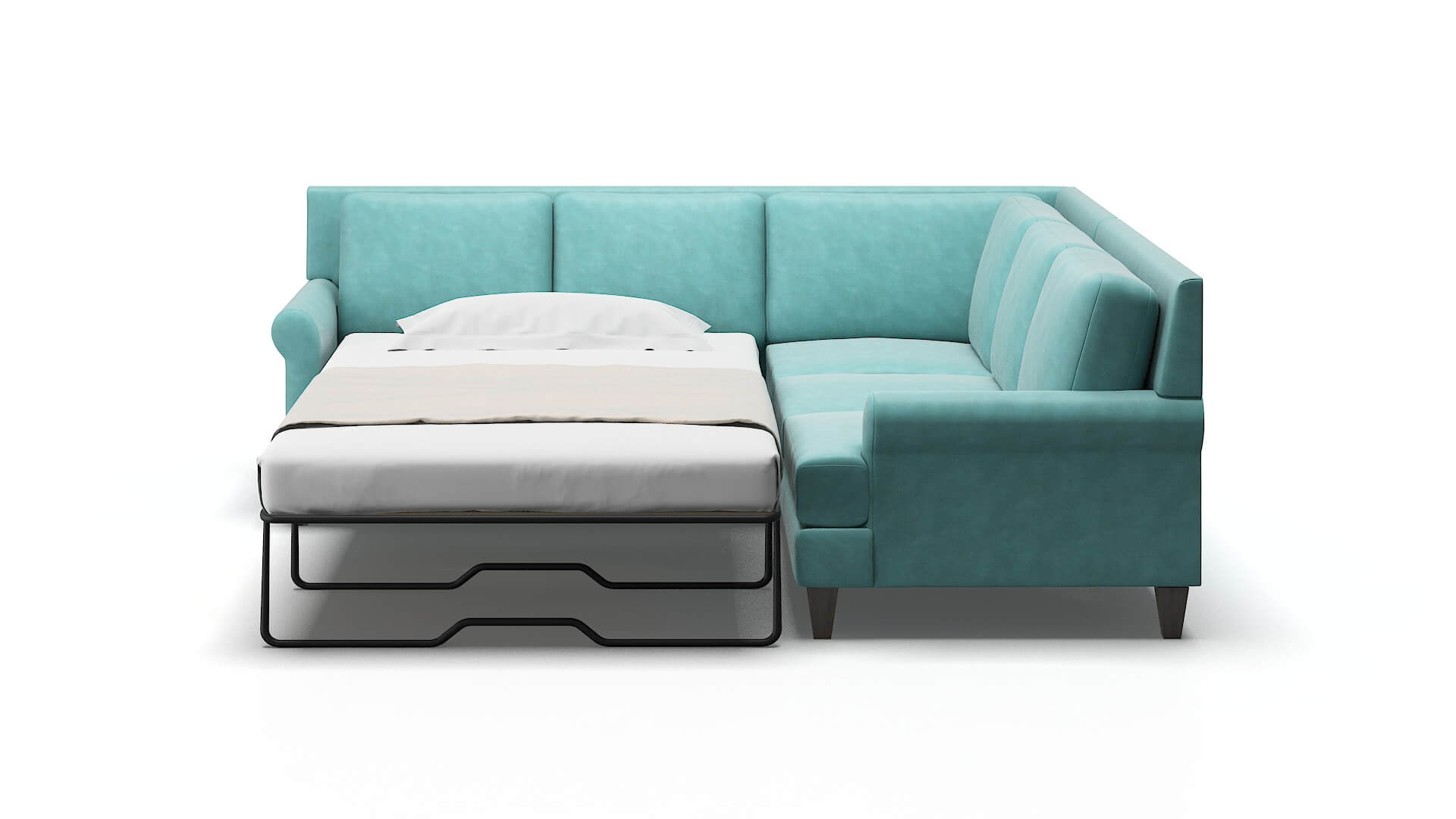 Stockholm Portland Mercury Sectional Sleeper Espresso legs 1