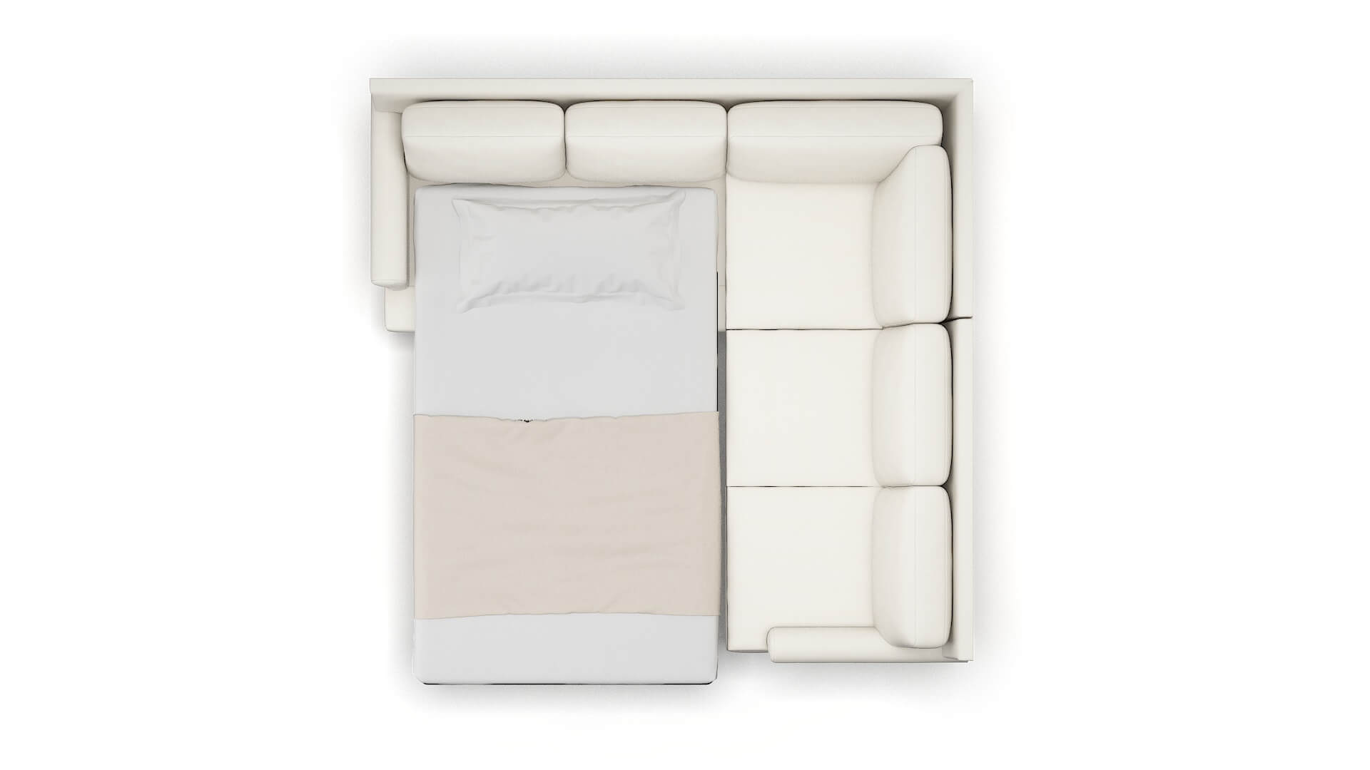 Stockholm R_prize Cream Sectional Sleeper Espresso legs 3