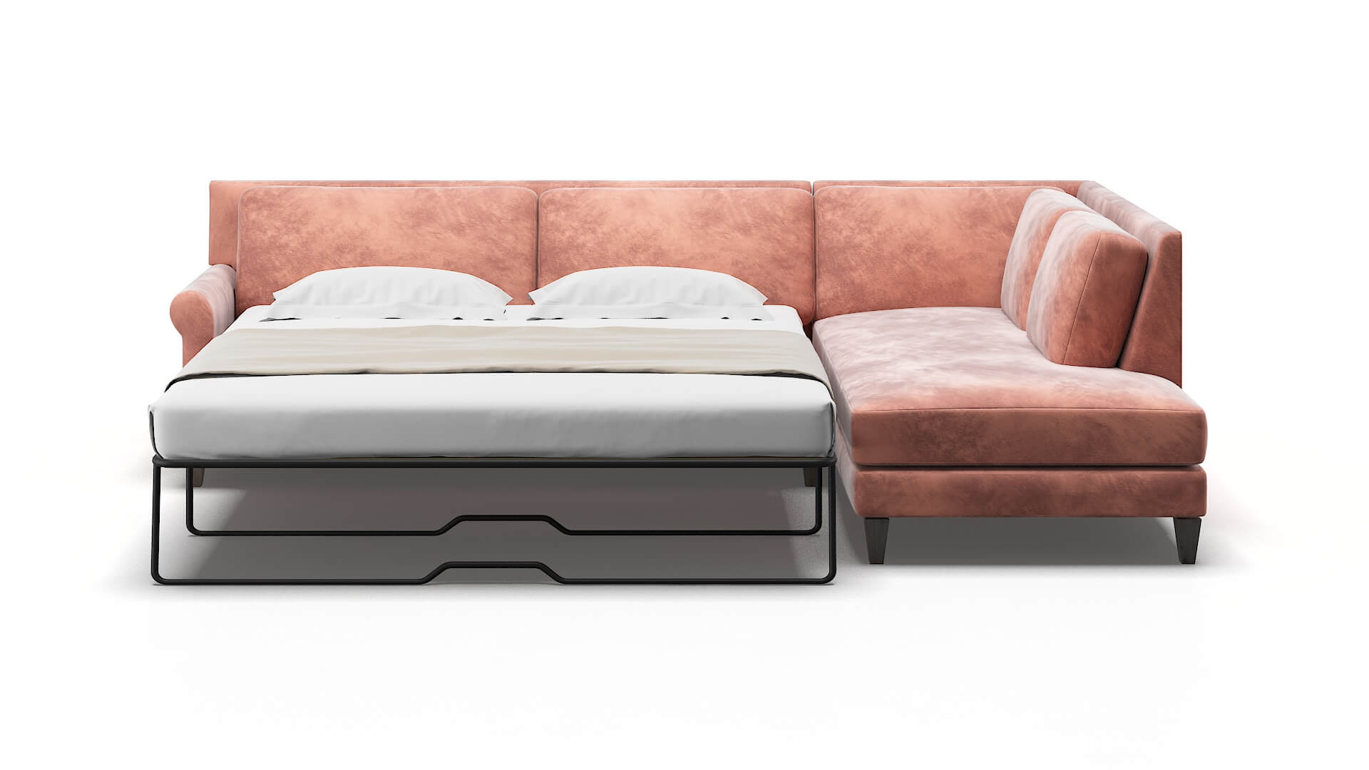Stockholm Royale Blush Panel Sleeper Espresso legs 1