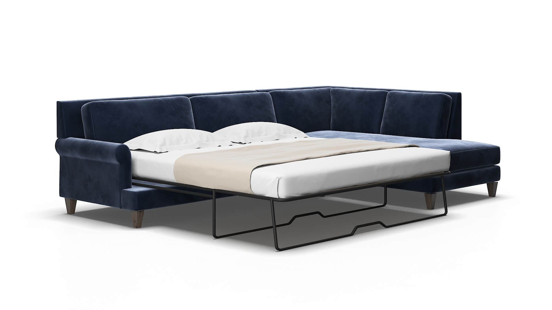 Stockholm Royale cobalt Panel sleeper Espresso Legs  2