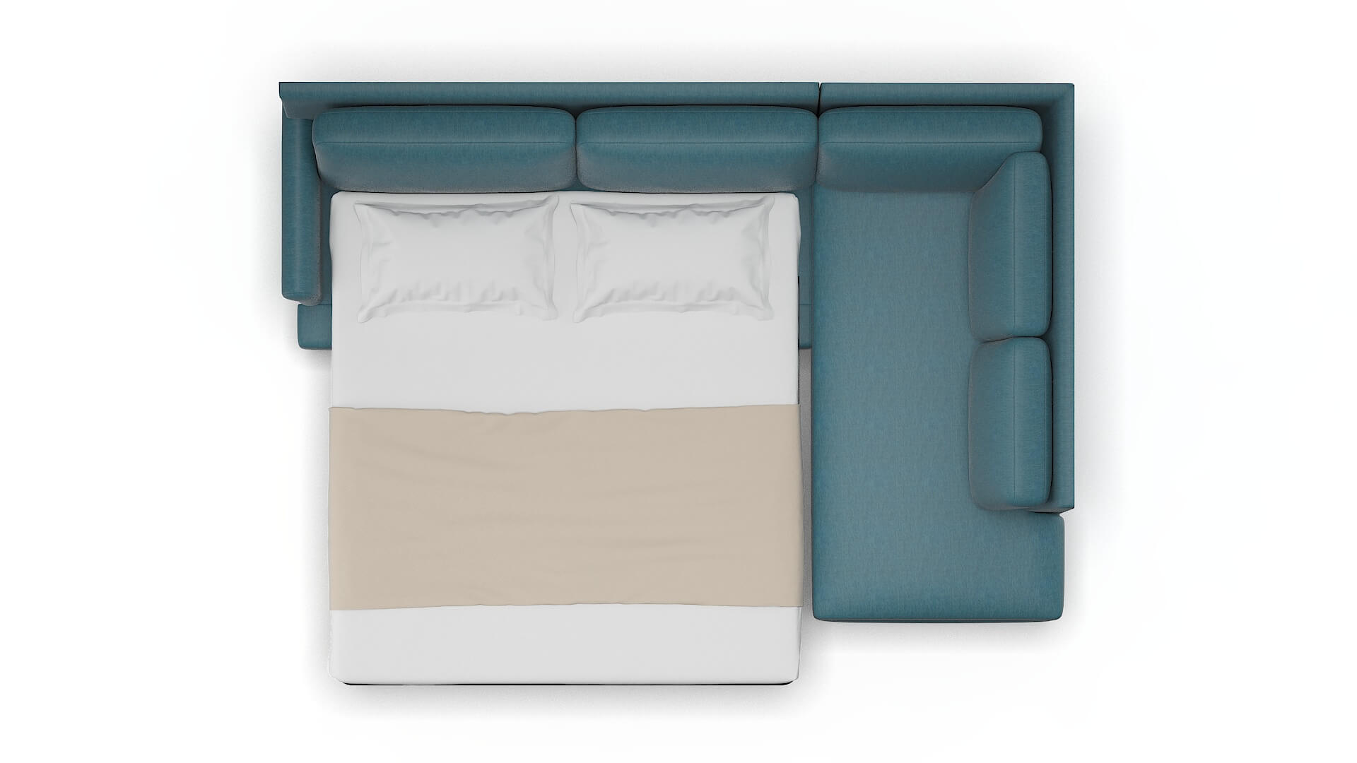 Stockholm Royale Electric_blue Panel Sleeper Espresso legs 3