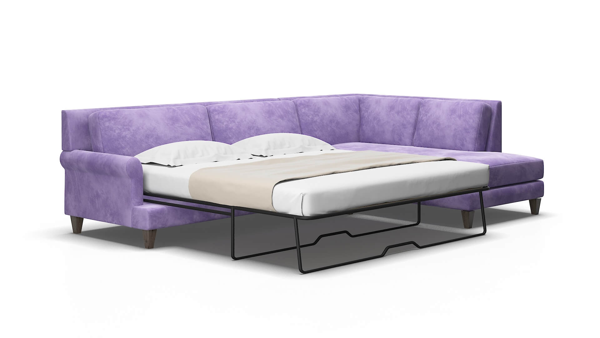 Stockholm Royale lavender Panel sleeper Espresso Legs  2