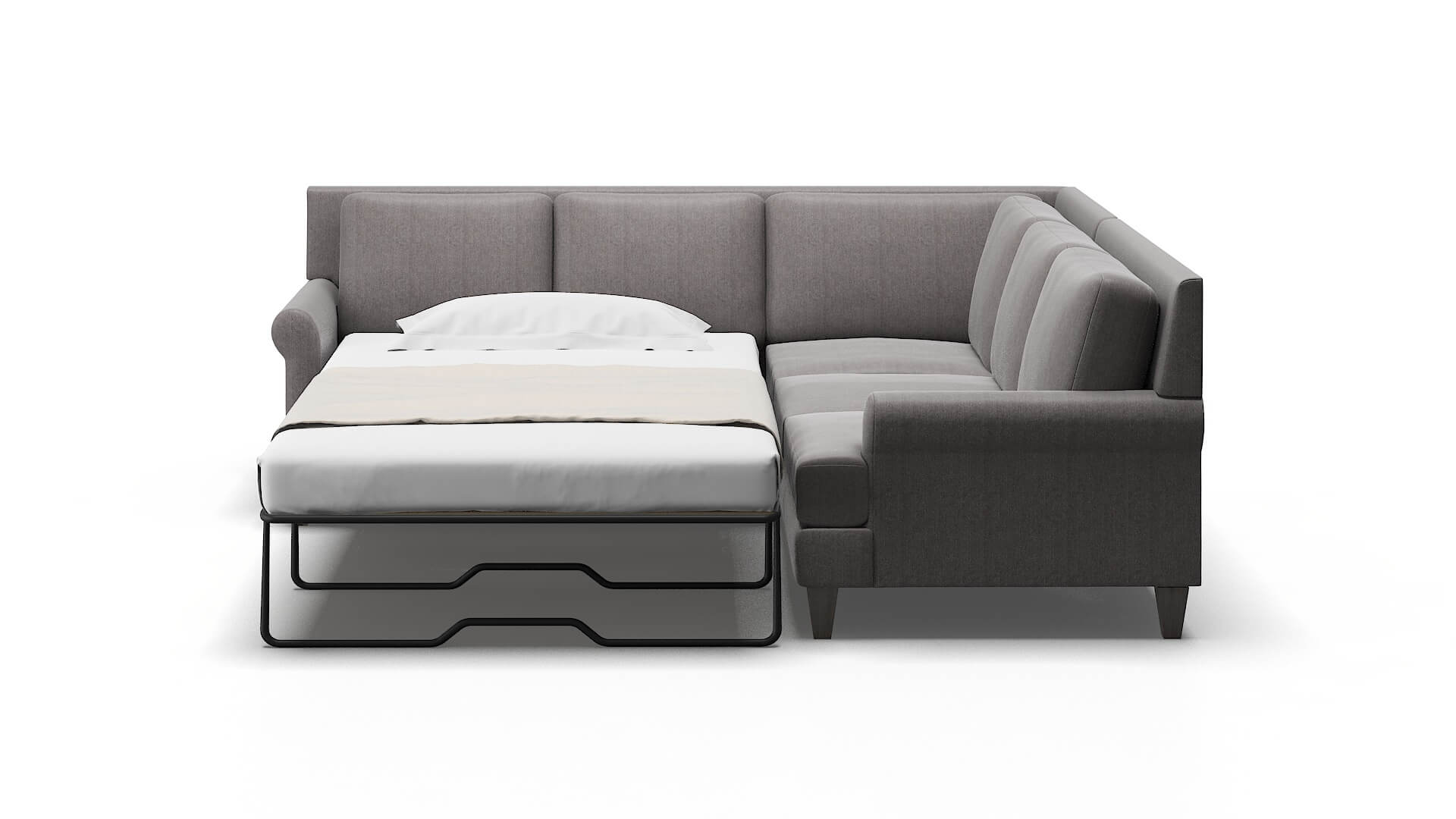 Stockholm Sasha Granite Sectional Sleeper Espresso legs 1