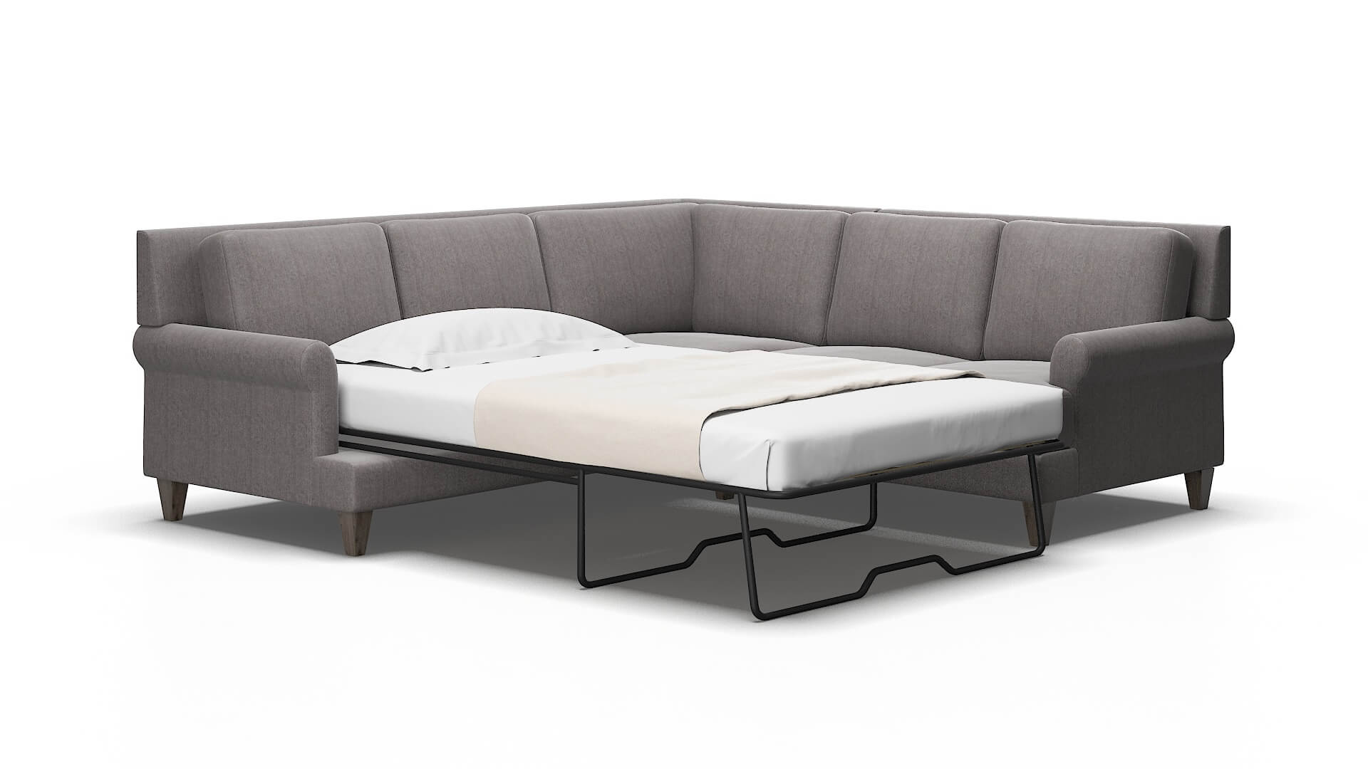 Stockholm Sasha granite Sectional sleeper Espresso Legs  2