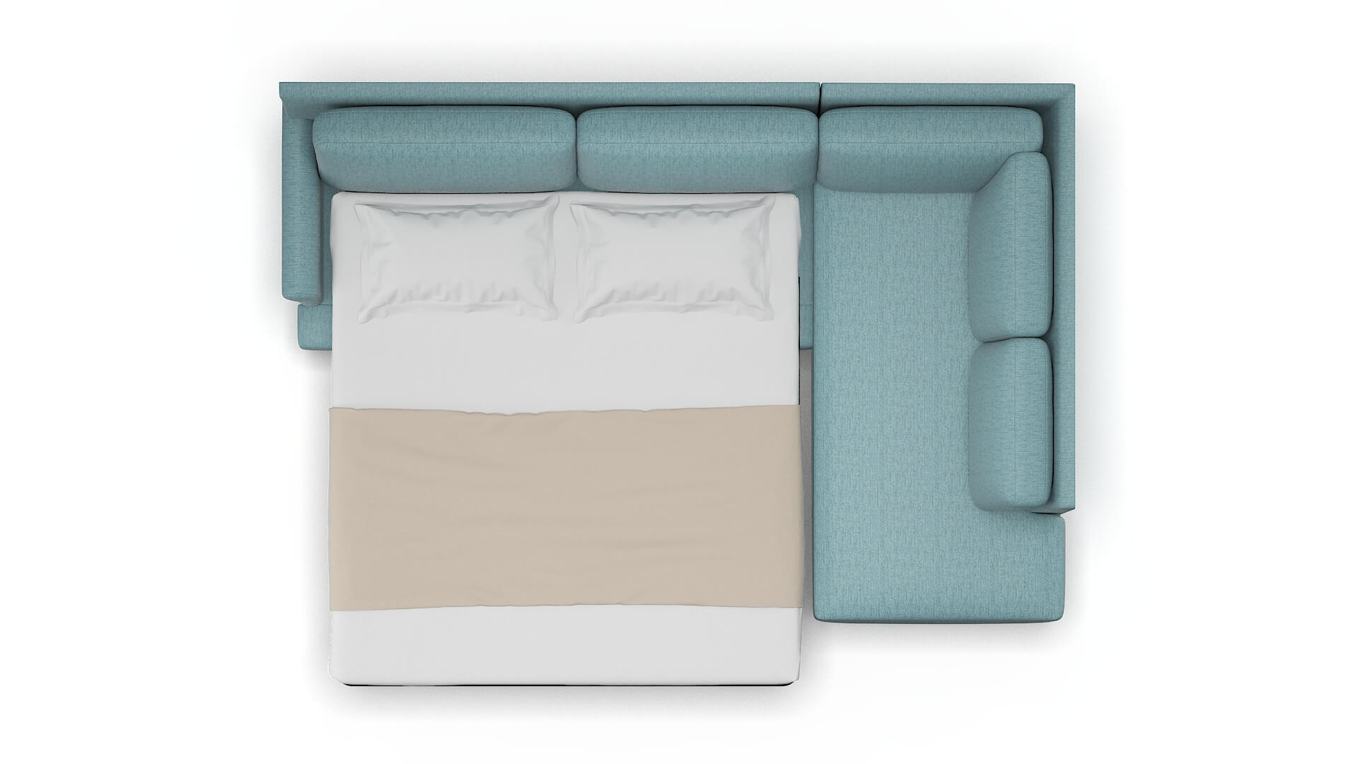 Stockholm Sasha Teal Panel Sleeper Espresso legs 3