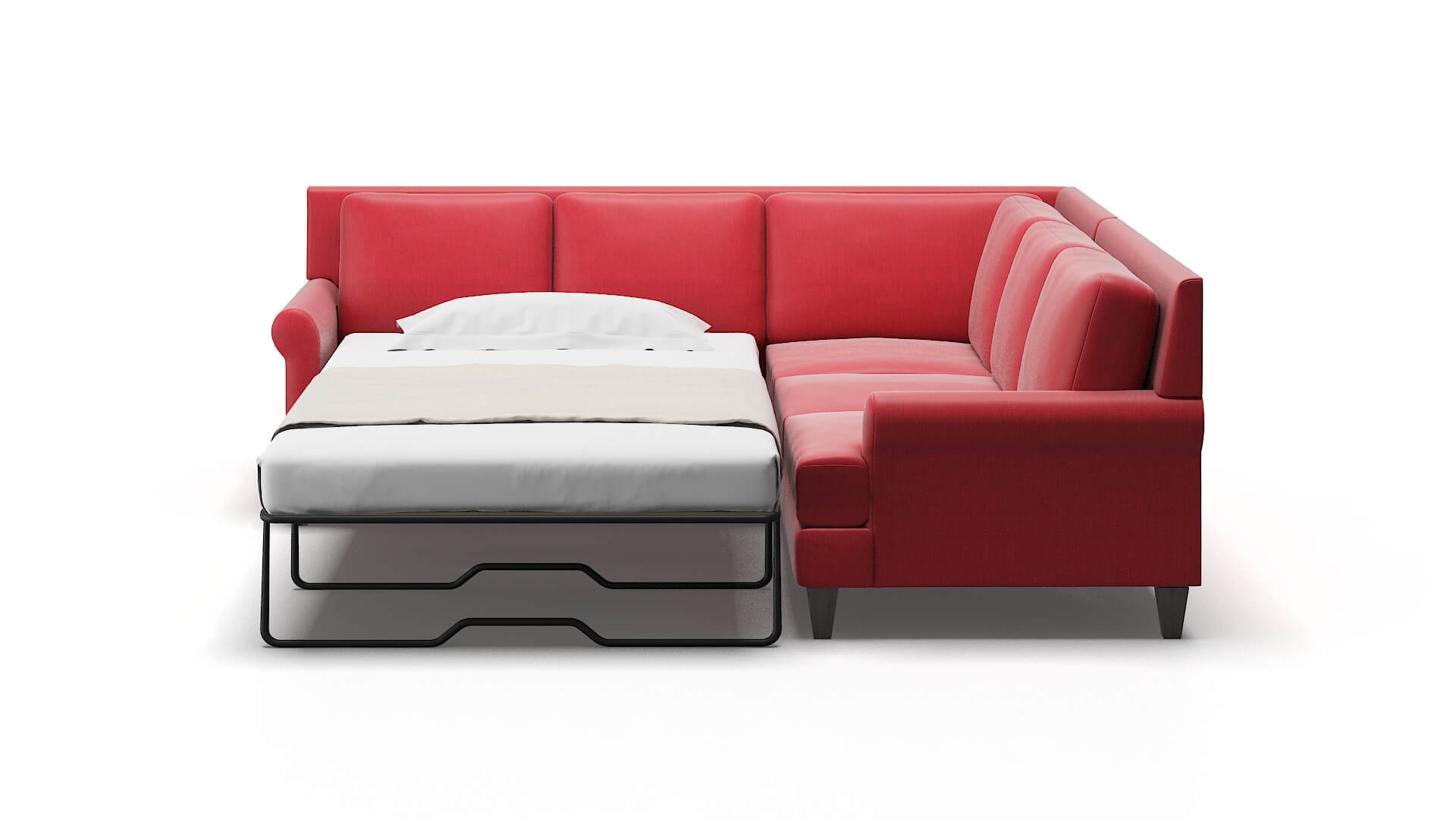 Stockholm Sorrento Berry Sectional Sleeper Espresso legs 1