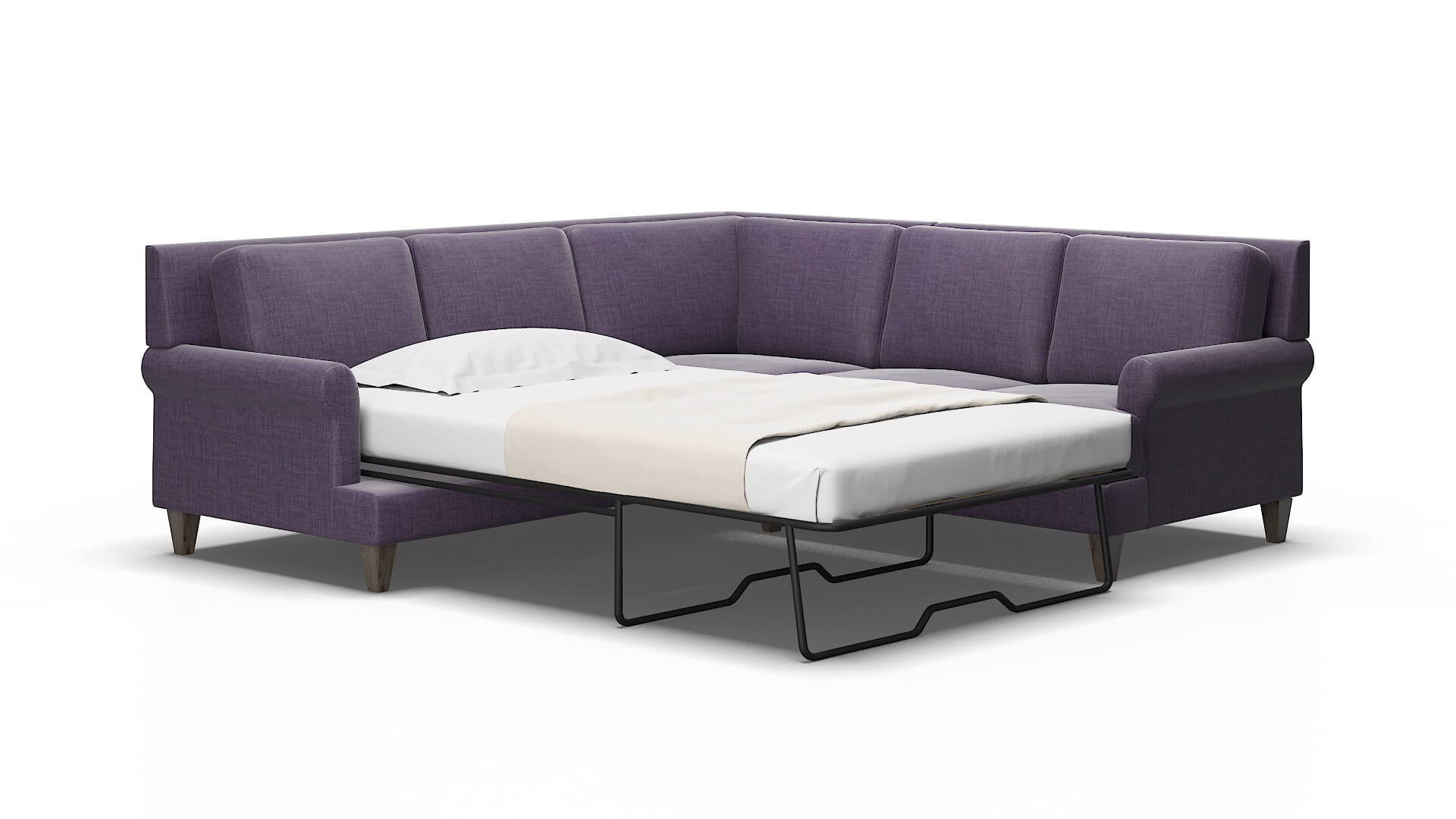 Stockholm Tess blackberry Sectional sleeper Espresso Legs  2