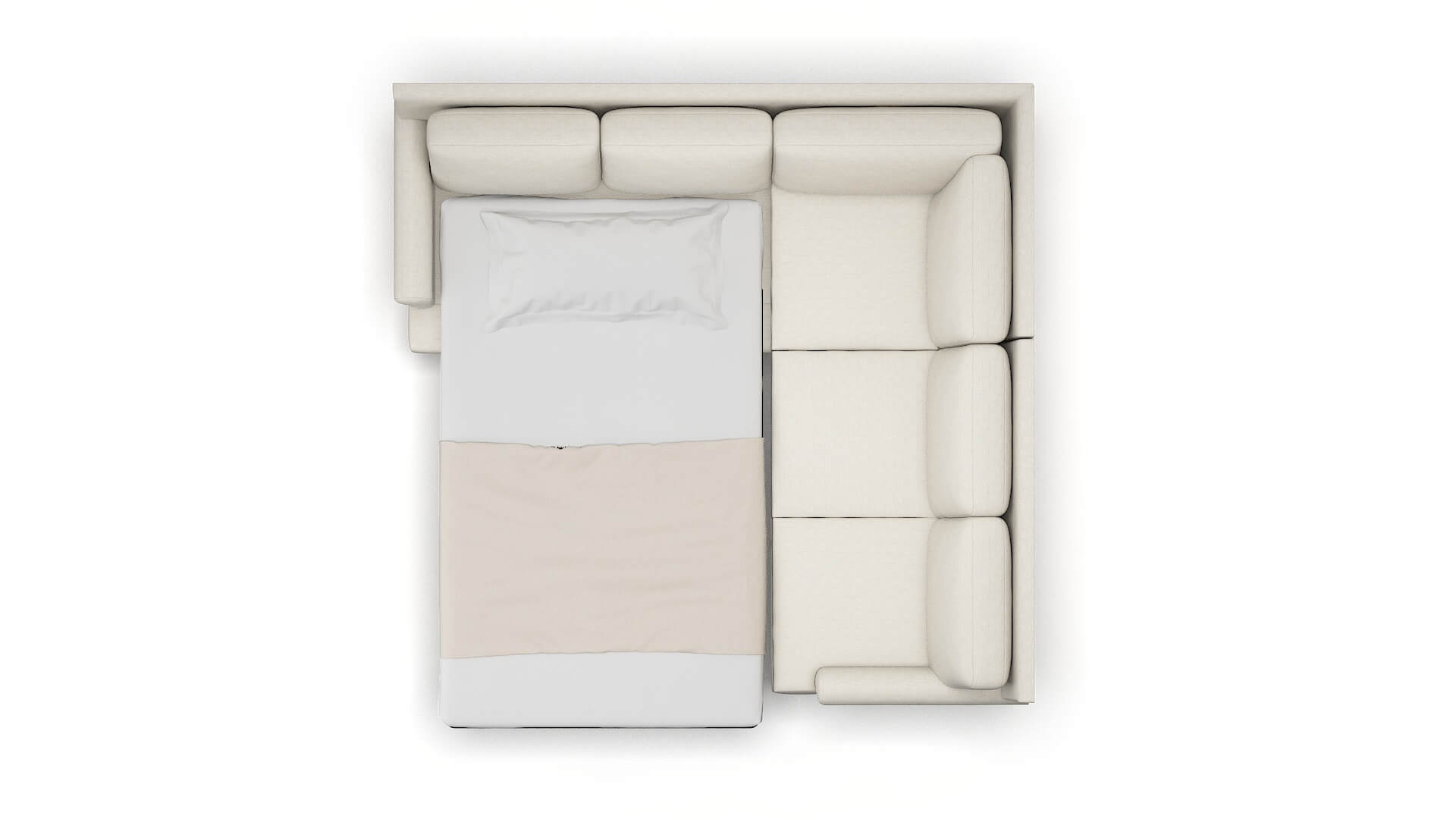 Stockholm Venus Cream Sectional Sleeper Espresso legs 3