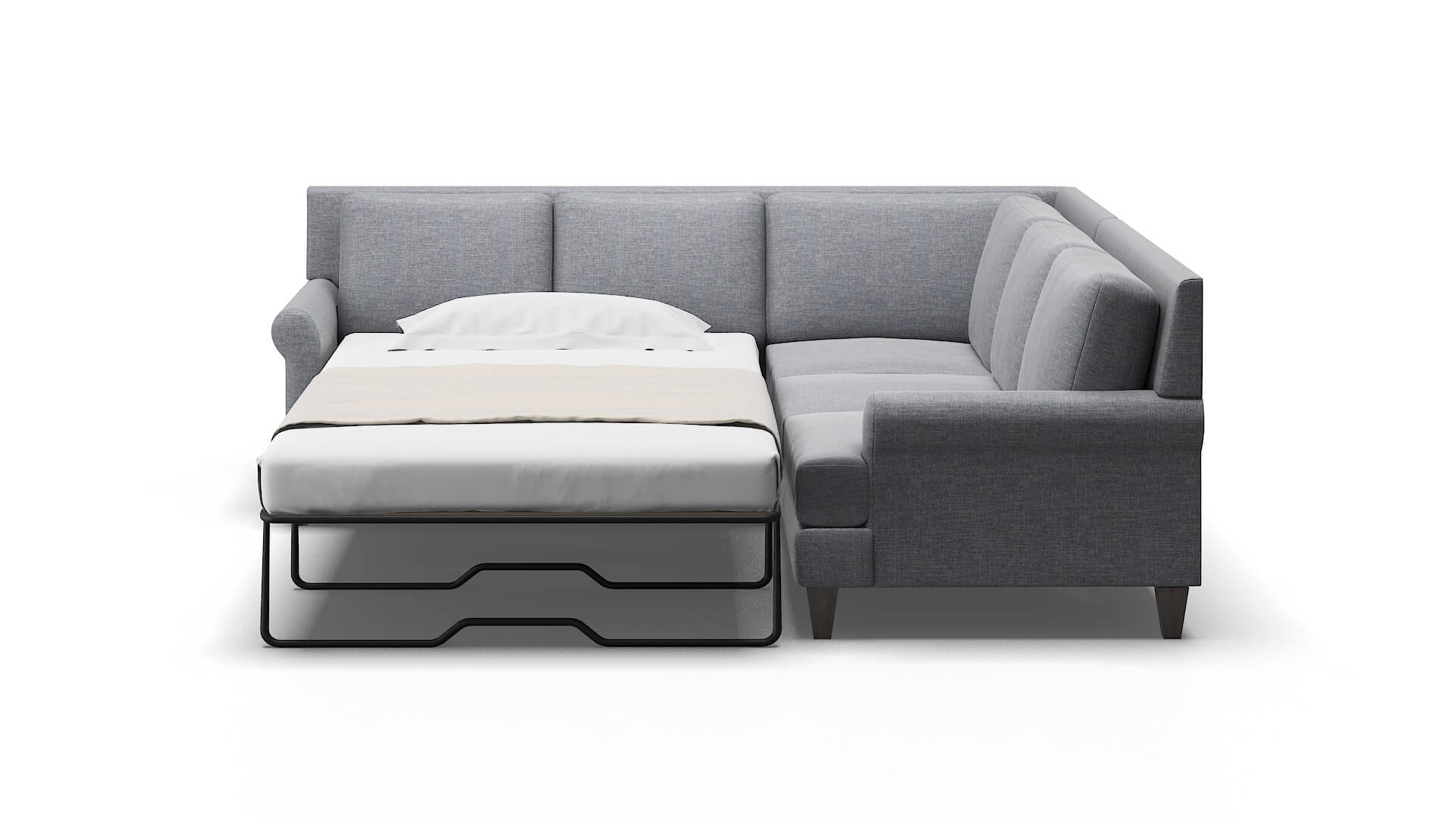 Stockholm Venus Mist Sectional Sleeper Espresso legs 1