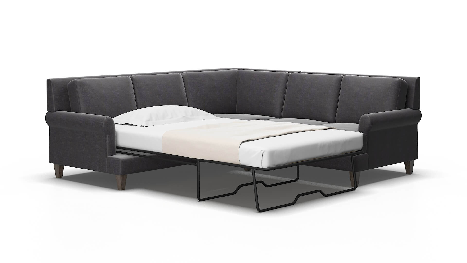 Stockholm Venus Onyx Sectional Sleeper Espresso legs 2