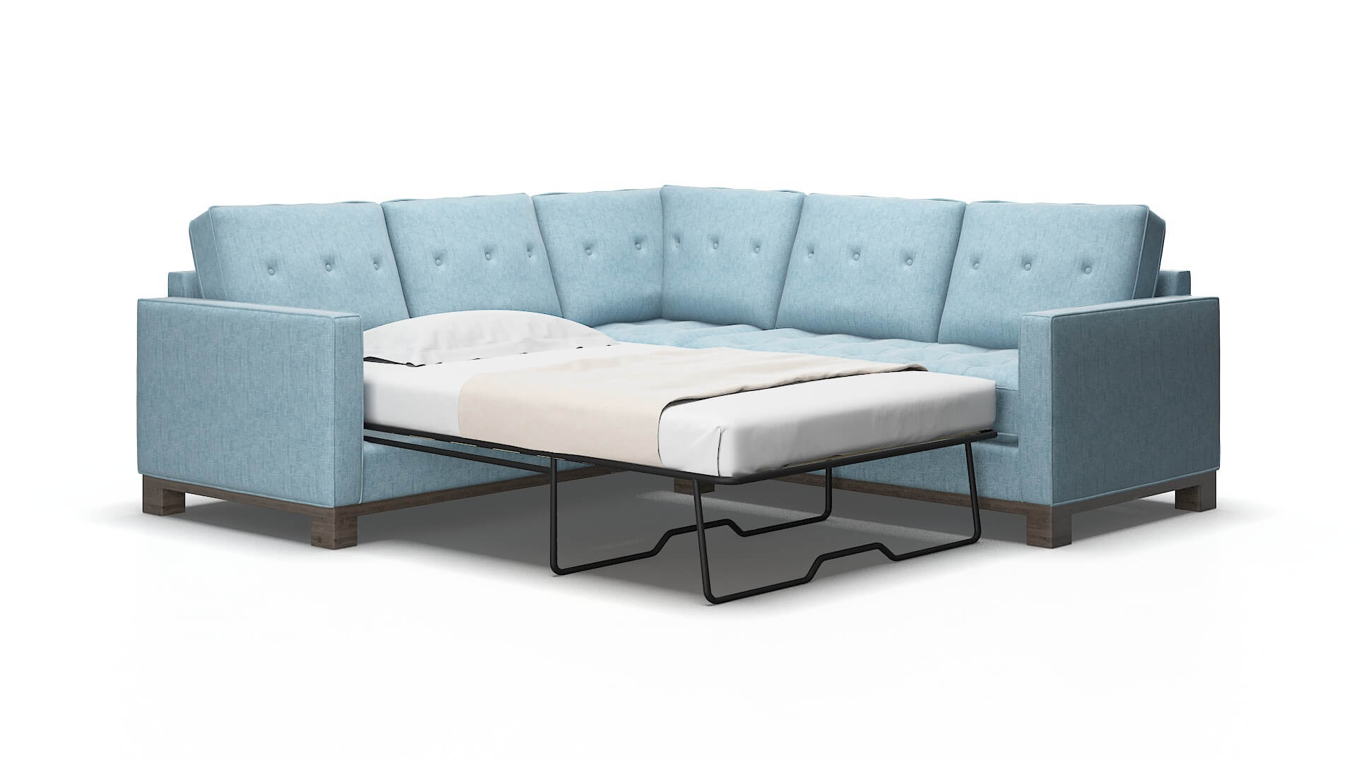 Syros Atlas turquoise Sectional sleeper Espresso Legs  2