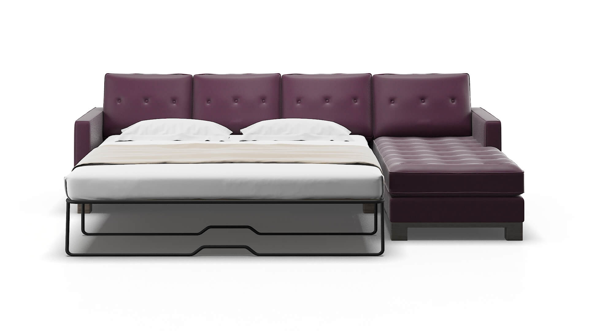Syros Bella Aubergine Panel Sleeper Espresso legs 1