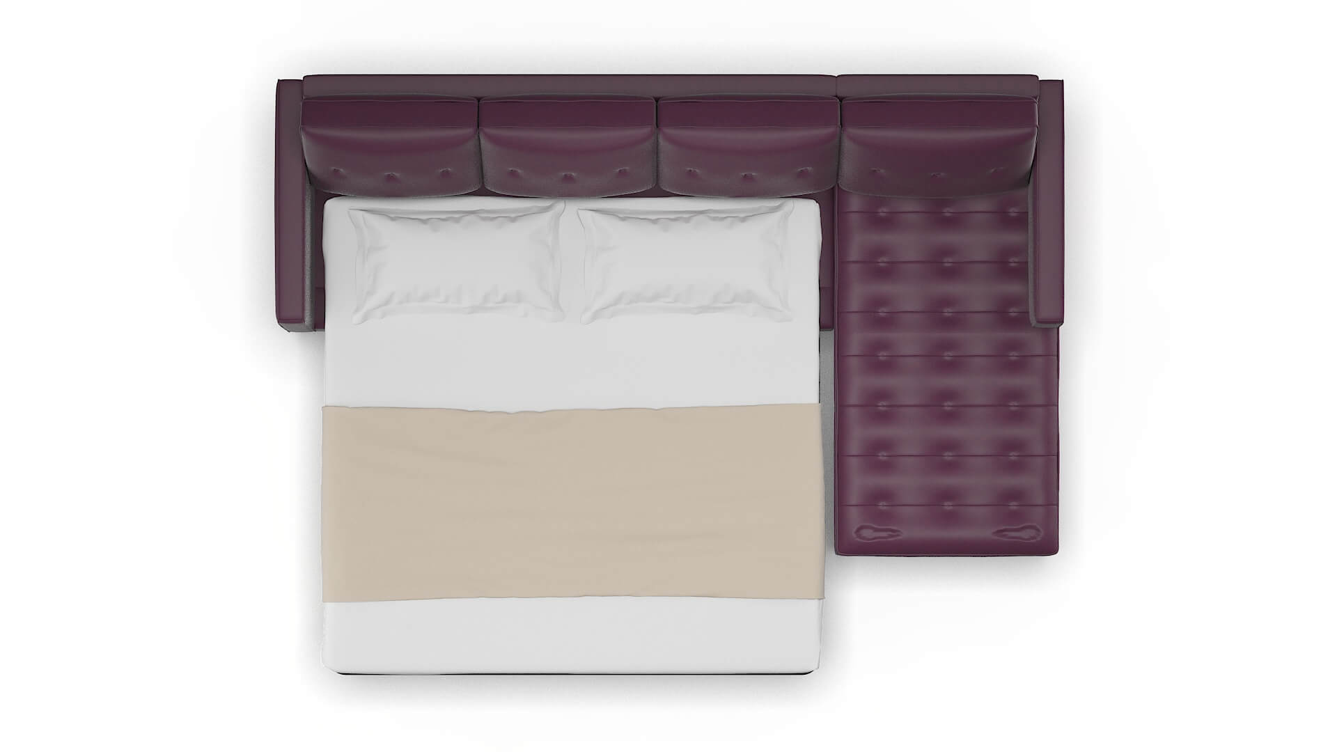 Syros Bella Aubergine Panel Sleeper Espresso legs 3