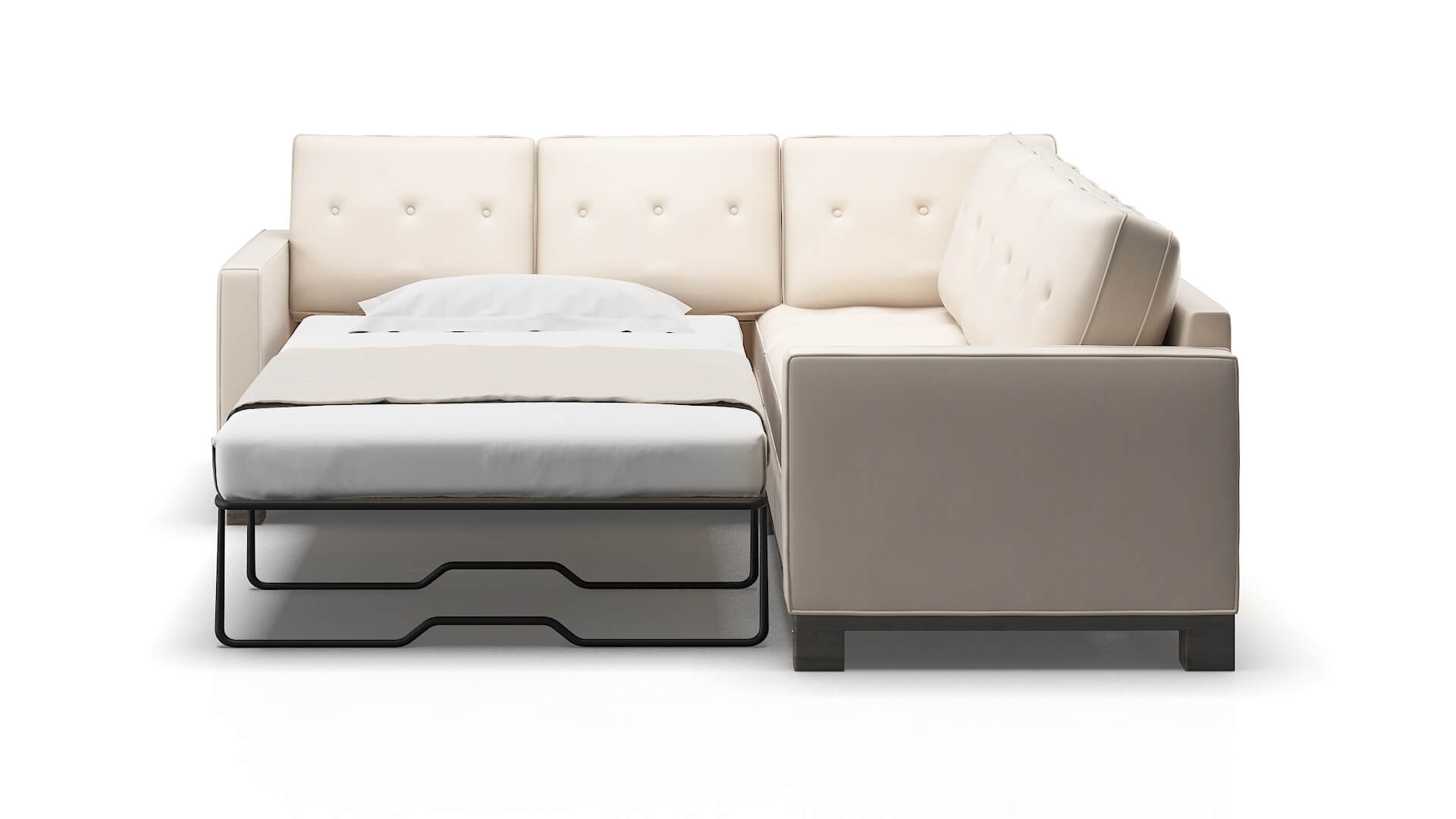 Syros Bella Buckwheat Sectional Sleeper Espresso legs 1