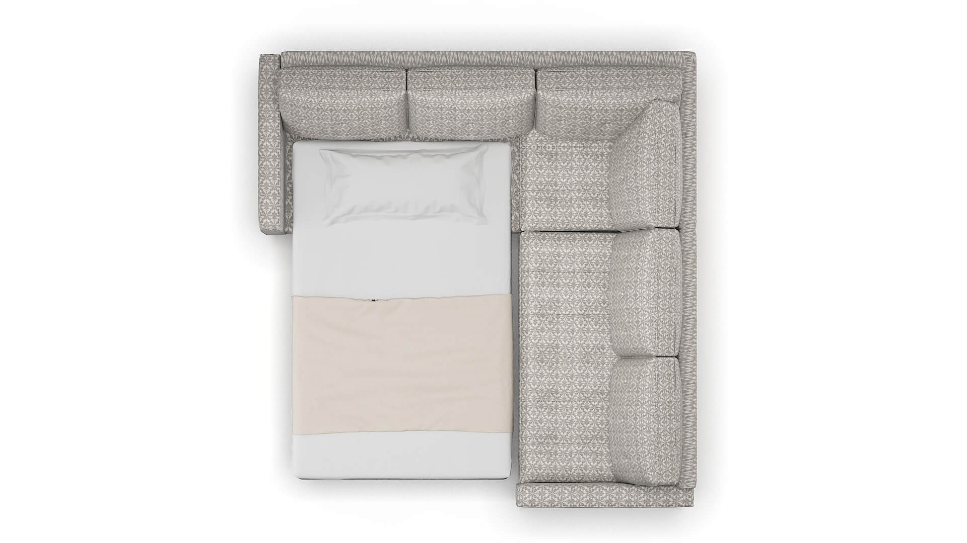 Syros Bergamo Dove Sectional Sleeper Espresso legs 3