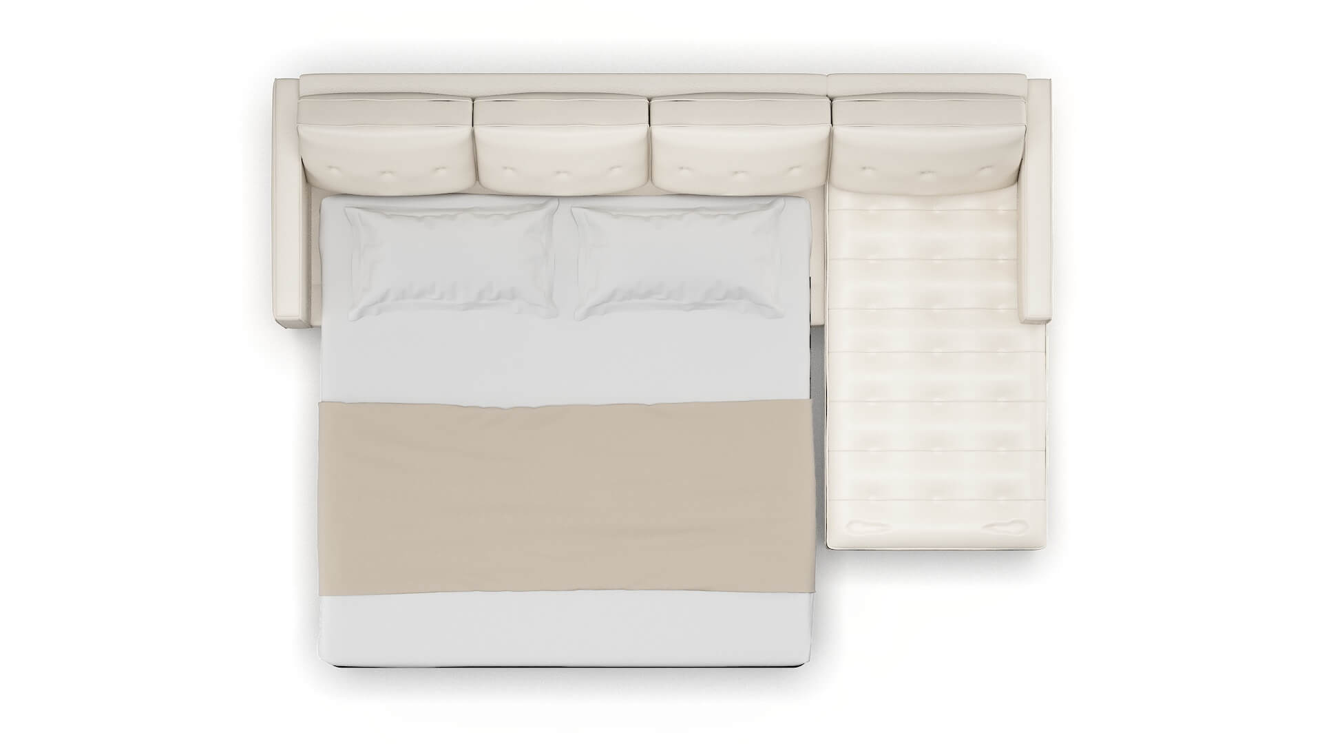 Syros Blanche Milky Panel Sleeper Espresso legs 3
