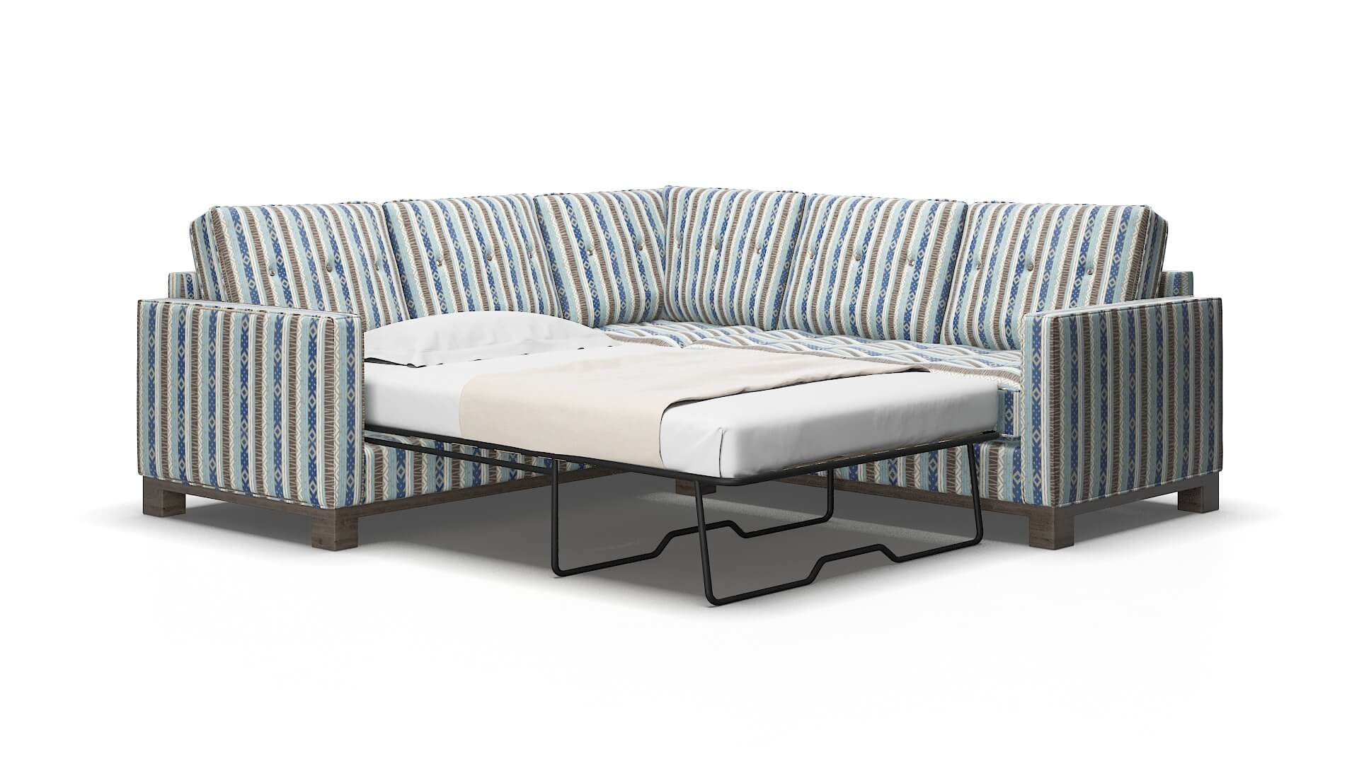 Syros Bodhi indigo Sectional sleeper Espresso Legs  2