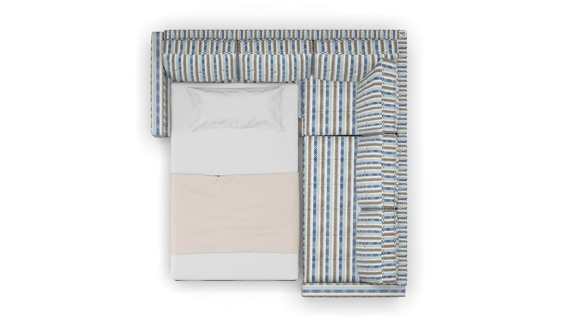 Syros Bodhi Indigo Sectional Sleeper Espresso legs 3