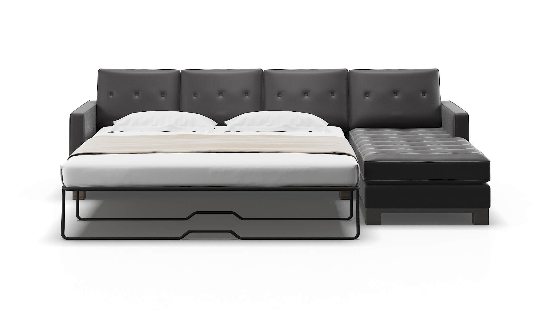 Syros Catalina Charcoal Panel Sleeper Espresso legs 1