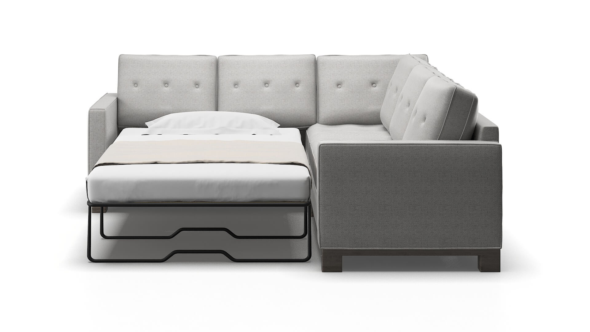 Syros Catalina Silver Sectional Sleeper Espresso legs 1