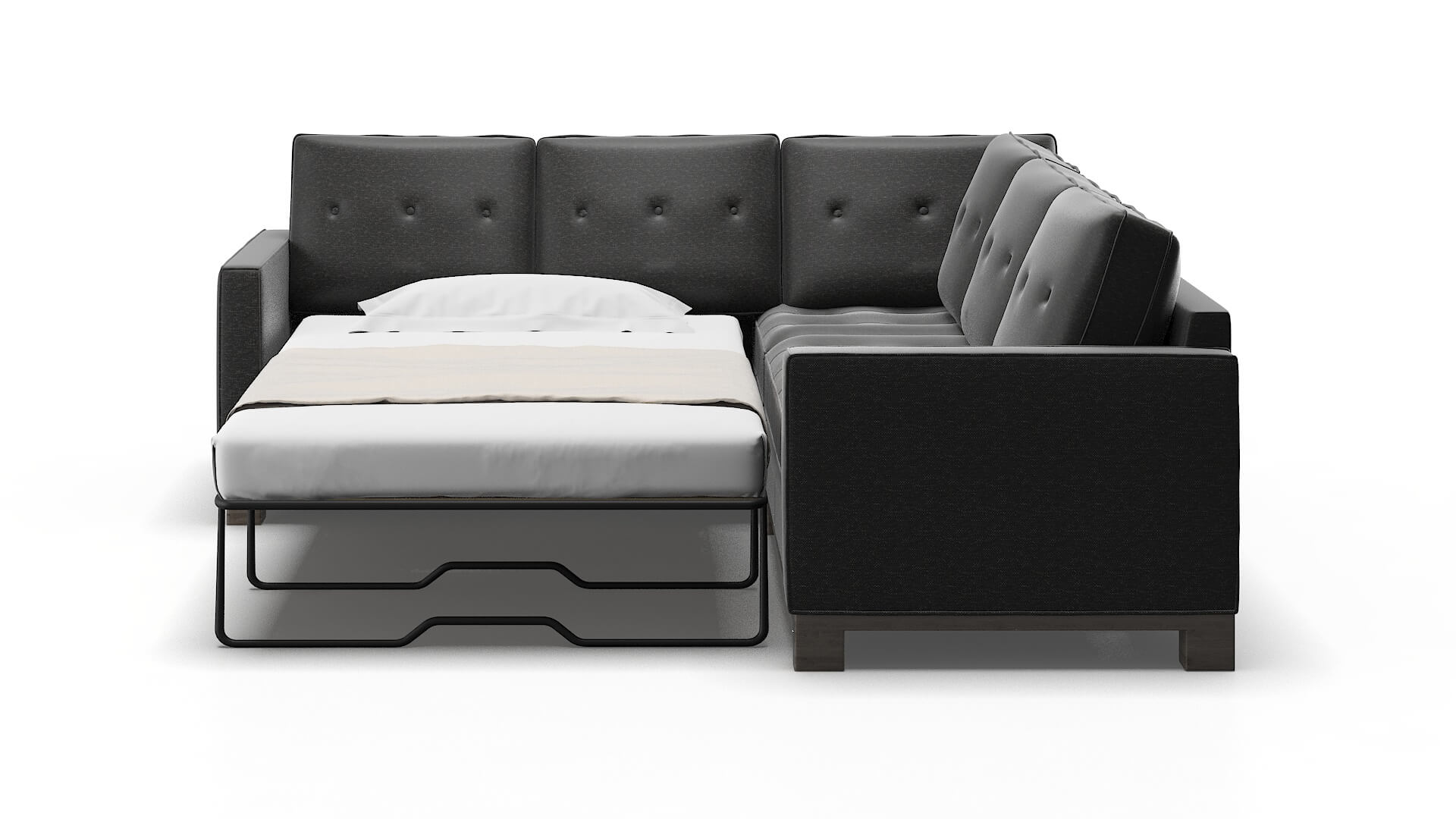 Syros Chance Denim Sectional Sleeper Espresso legs 1