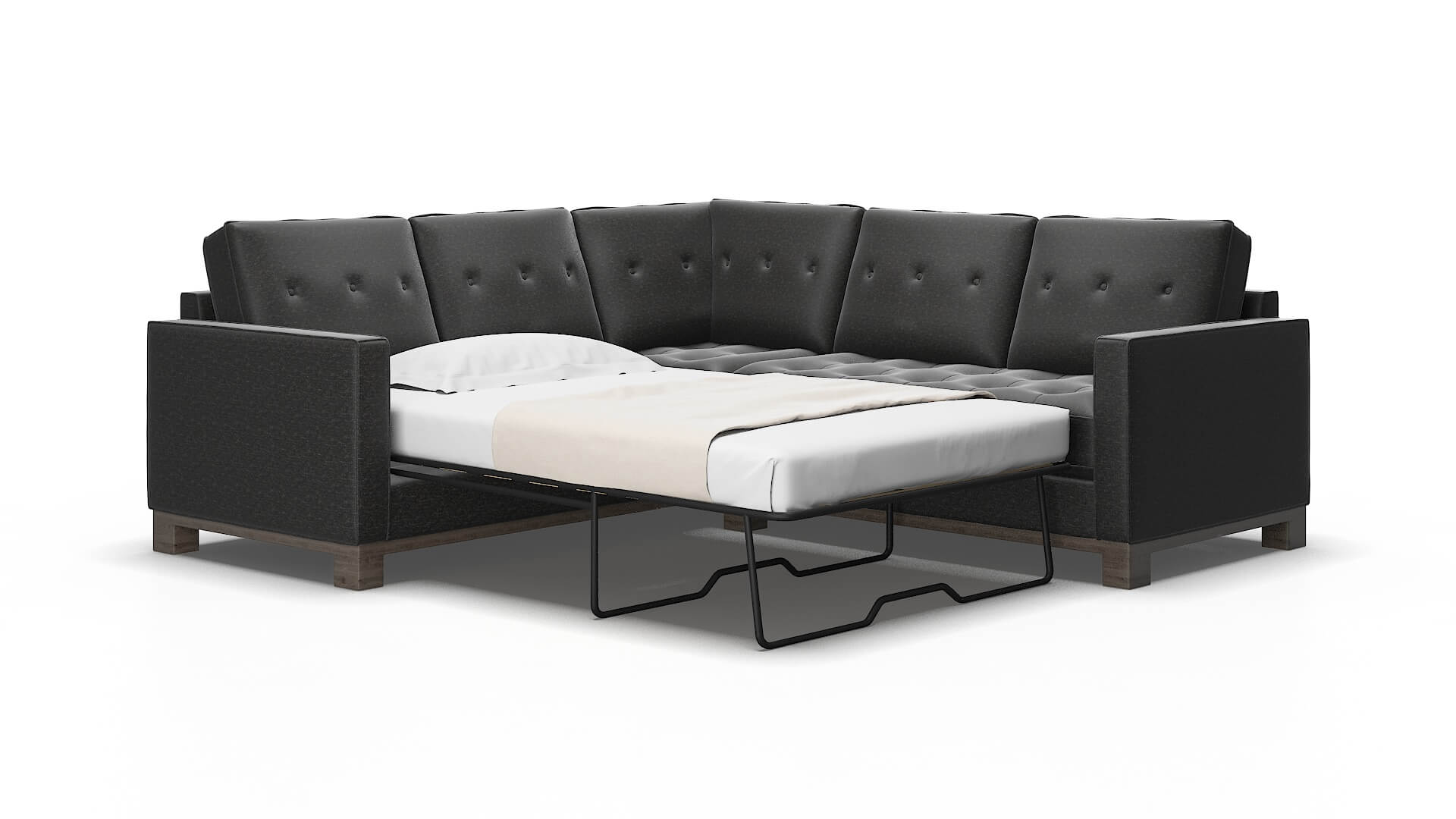 Syros Chance denim Sectional sleeper Espresso Legs  2